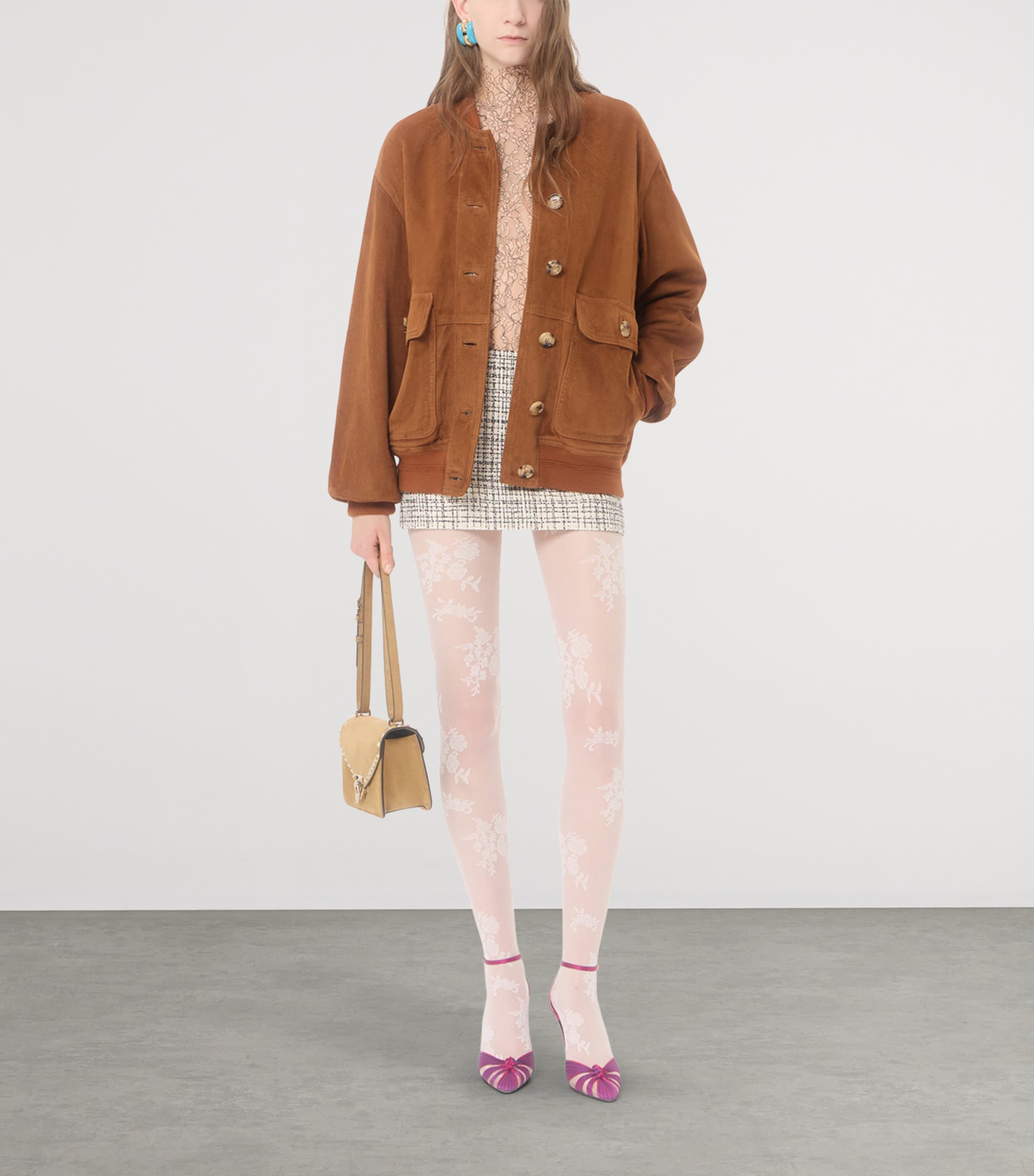 Valentino Womens Tweed Mini Skirt Image 2