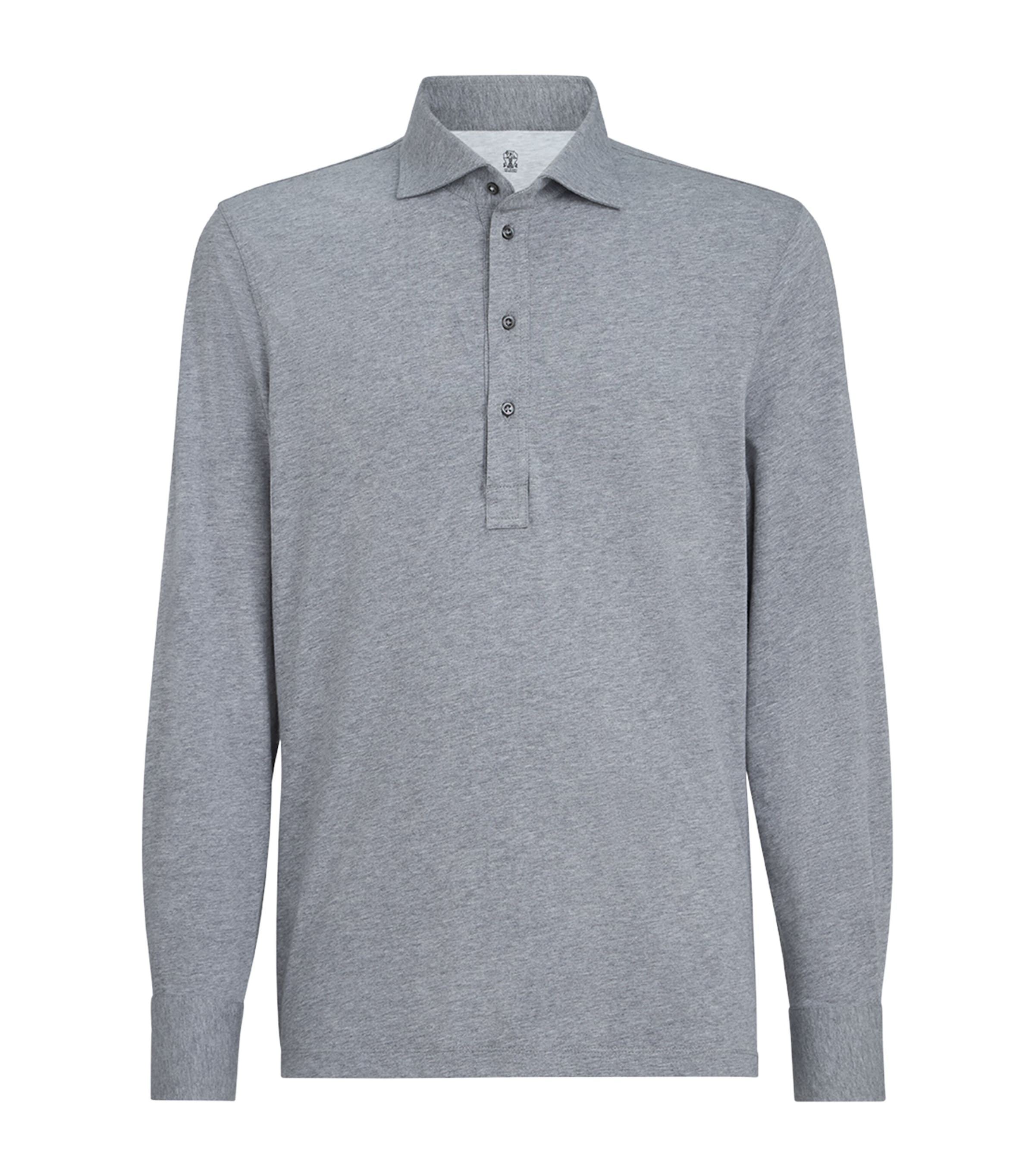 Brunello Cucinelli Mens Cotton Jersey Polo Shirt Image 1