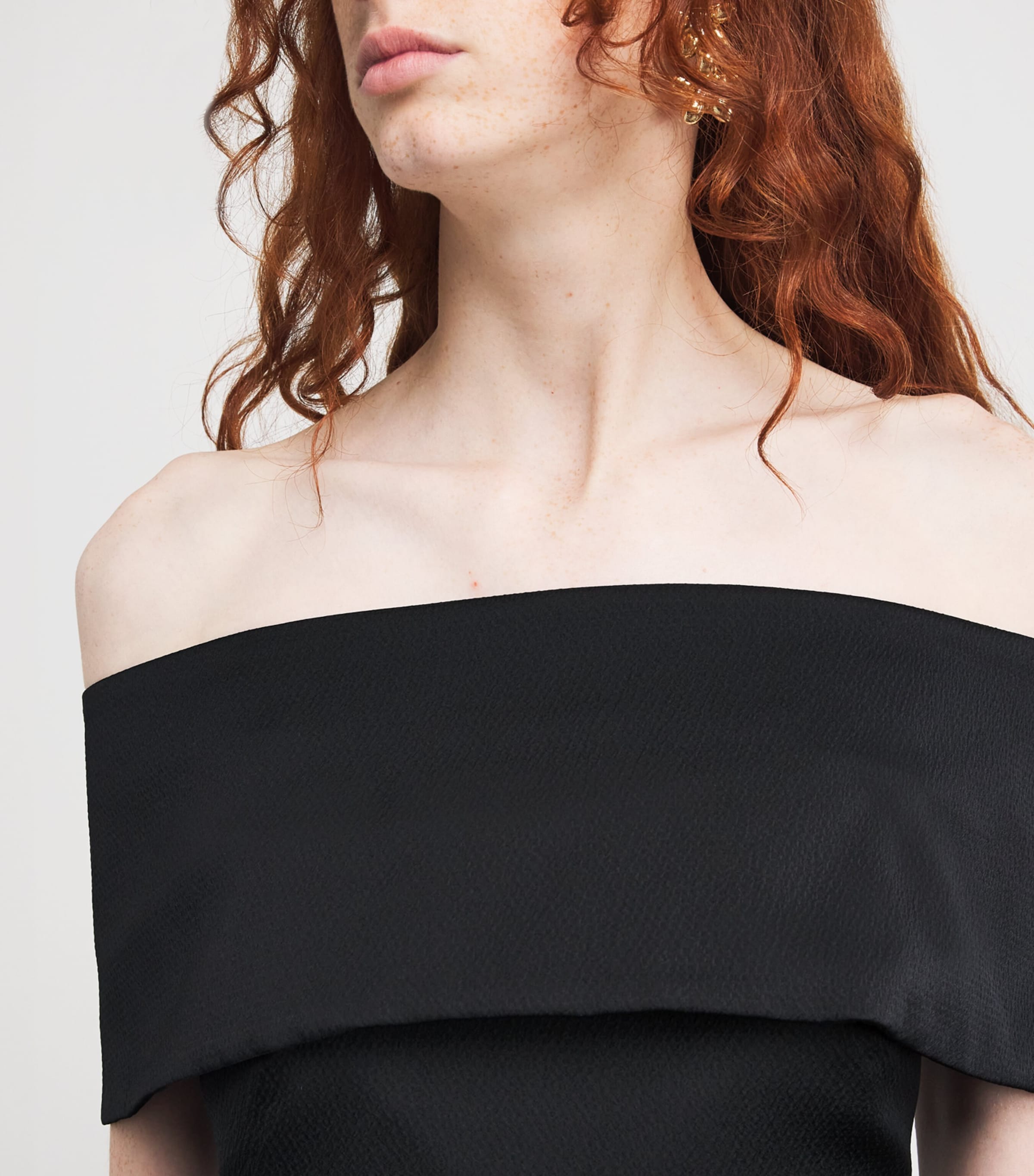 Textured Off-The-Shoulder Philomela Top BLA Image 6