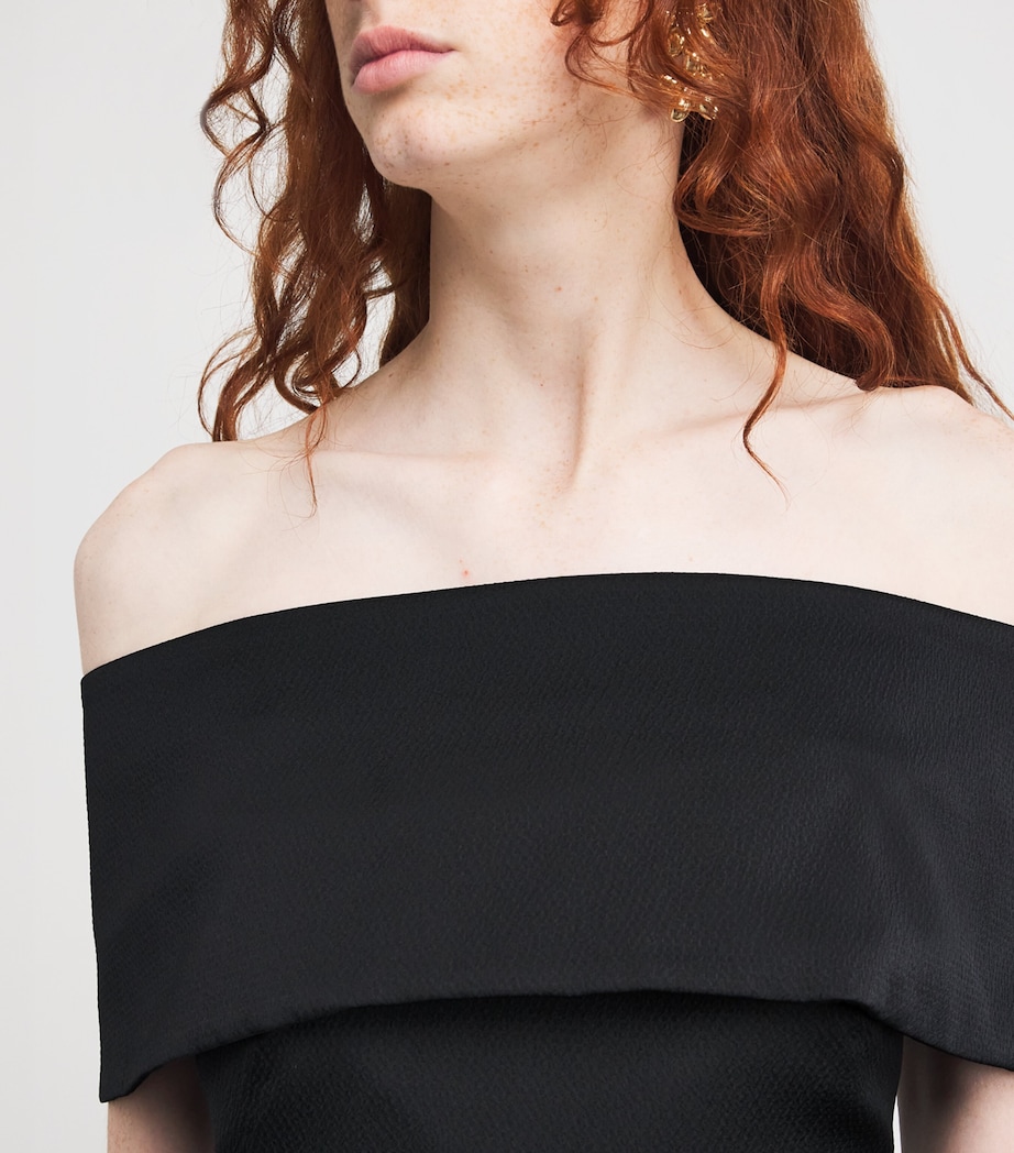 Textured Off-The-Shoulder Philomela Top BLA Image 6