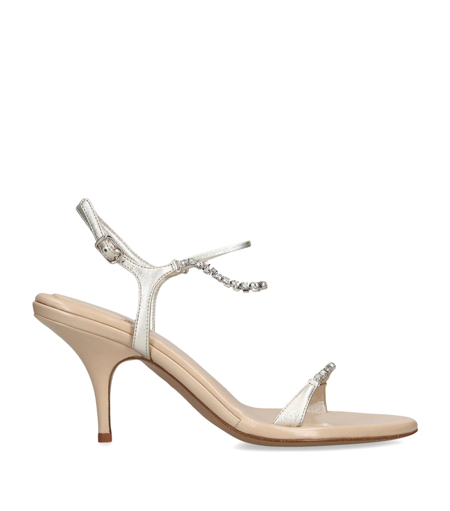 Chloé Metallic Leather Zia Heeled Sandals 80 Bone Image 1
