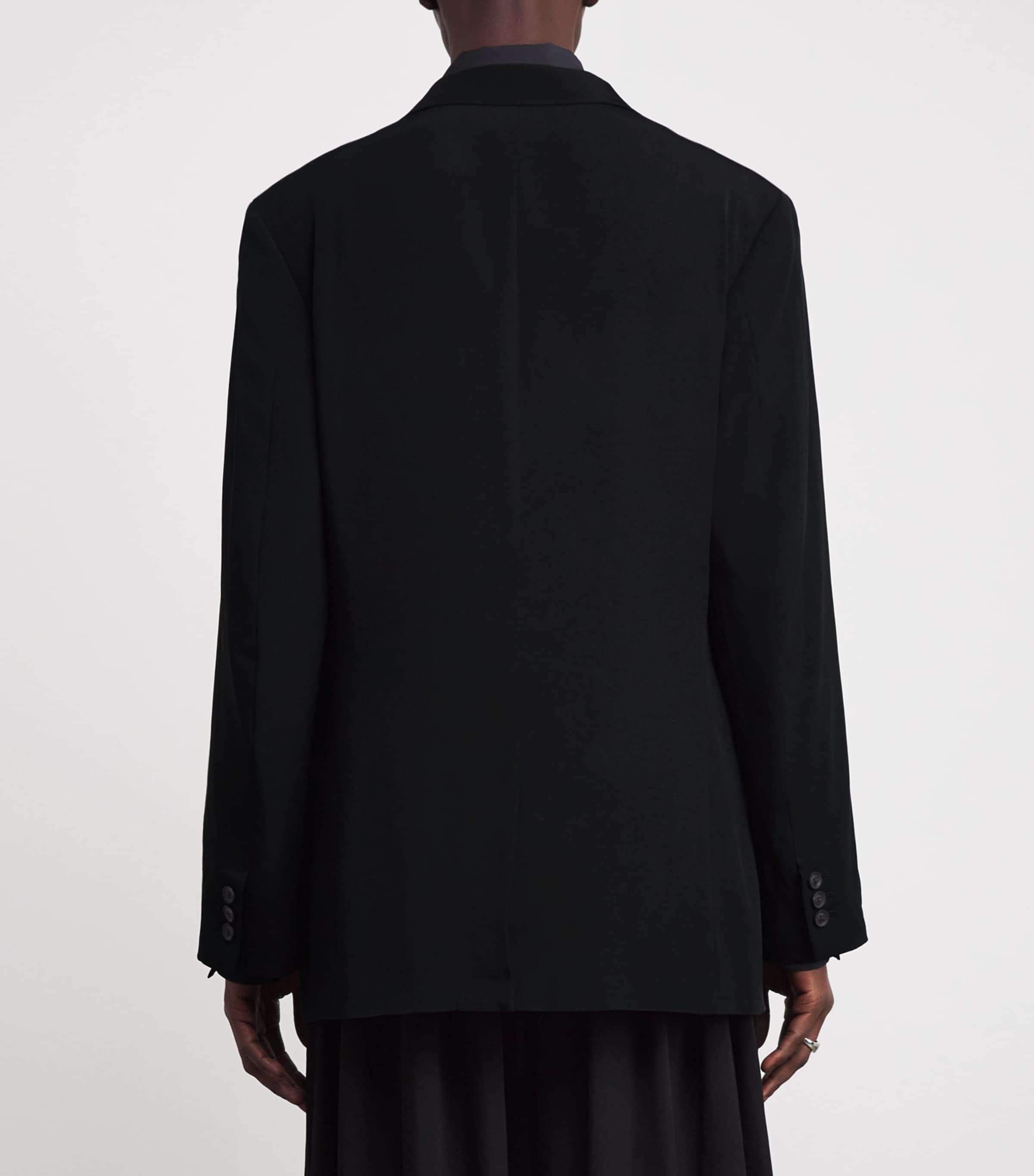 Matte-Shine 3-Button Blazer BLACK Image 4