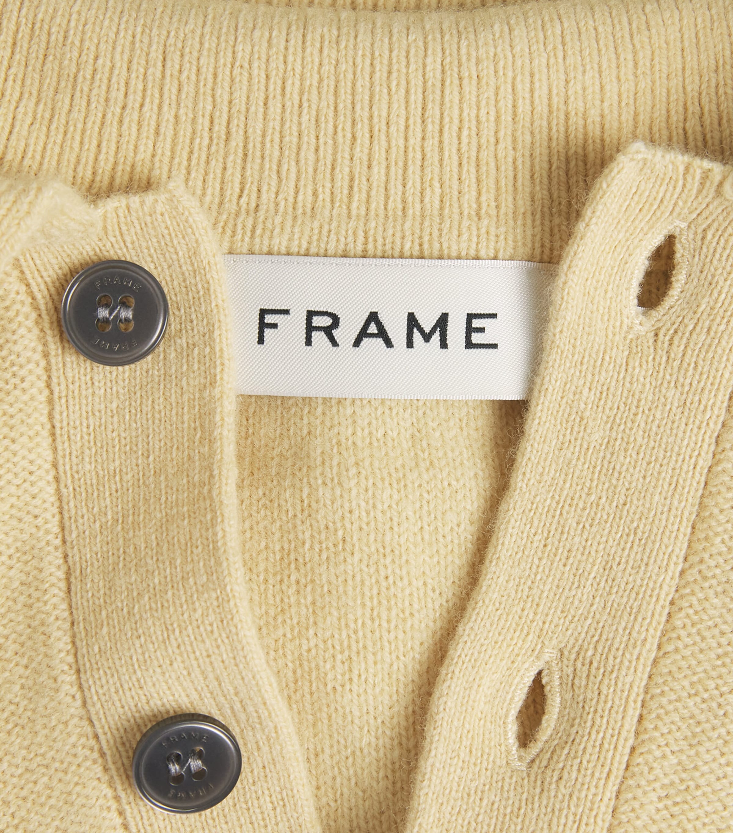 FRAME Mens Boiled-Wool Polo Sweater Oldy Old Yellow Image 6
