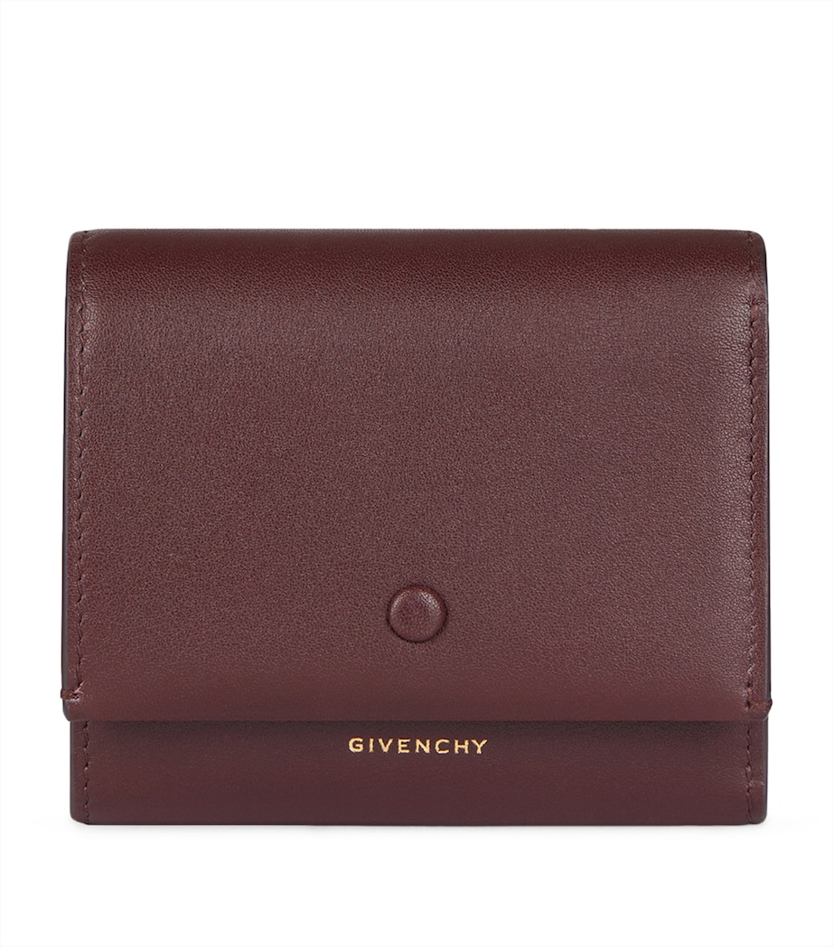 Leather Mini Day Trifold Wallet BURGUNDY Image 1