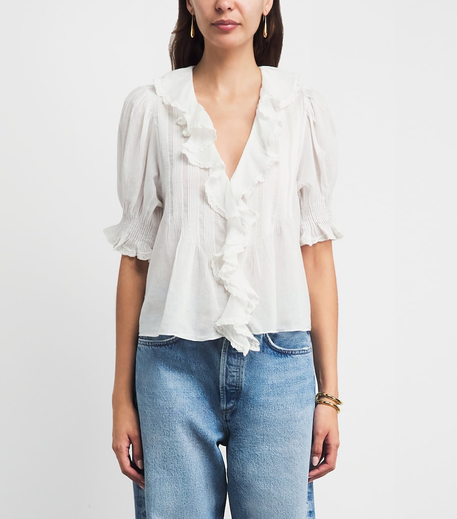 DÔEN Womens Organic Cotton Henri Blouse Salt Image 4