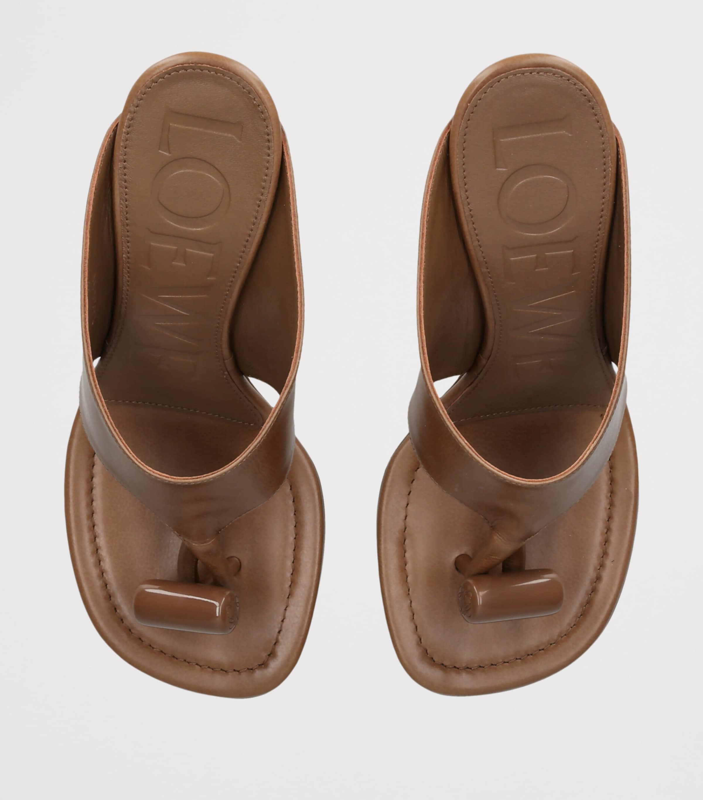 LOEWE Beige Leather Toggle Heeled Sandals 90 | Harrods US