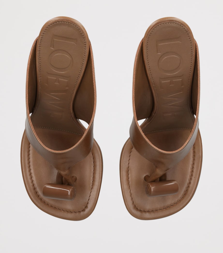 LOEWE Leather Toggle Heeled Sandals 90 Tan Image 4