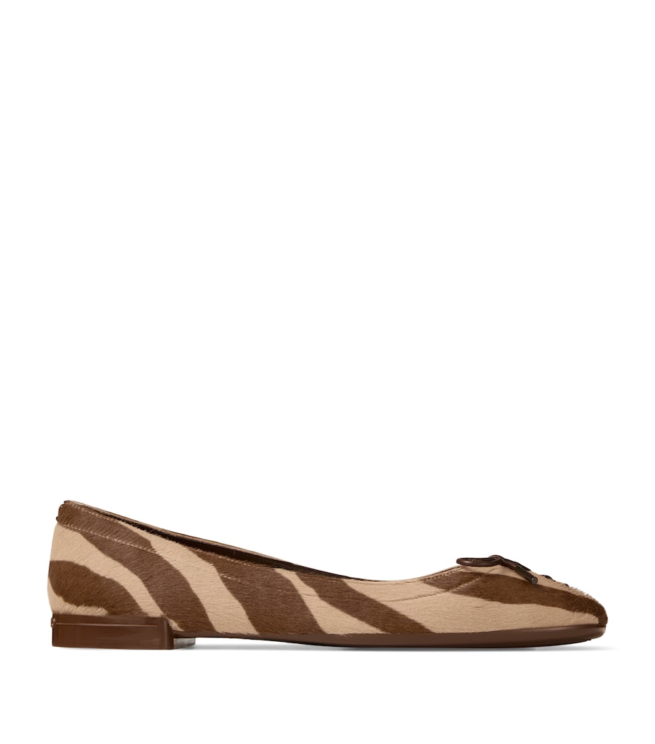 Scarlett Suede Zebra Print Ballet Flats CHOCOLATE MIX Image 1