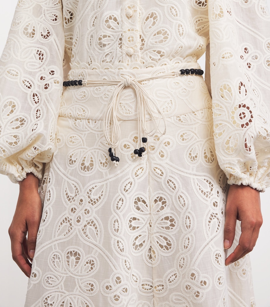 Cotton Rhiannon Embroidered Midi Skirt IVO IVORY Image 6
