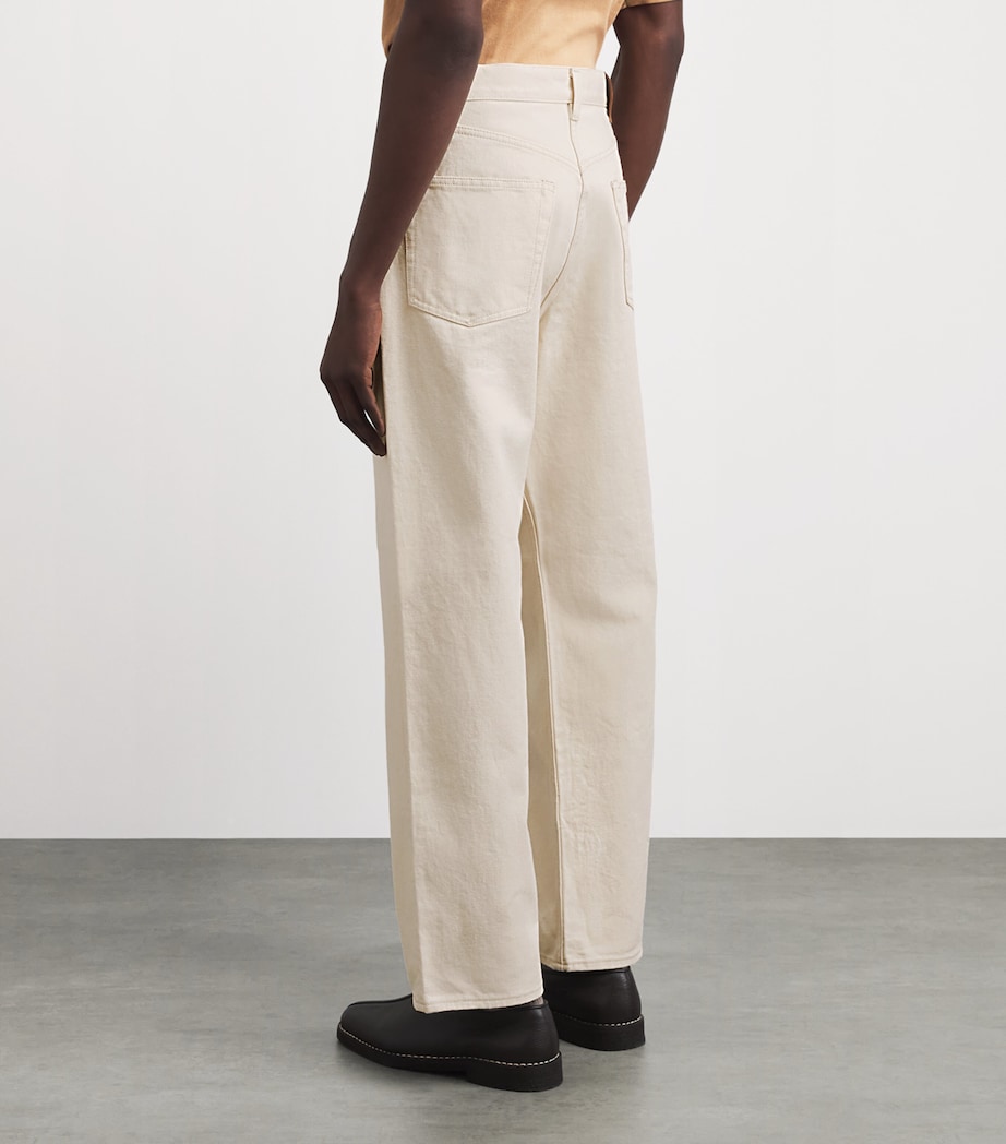 Paul Smith Mens Embroidered Wide-Leg Jeans R_wash Image 5