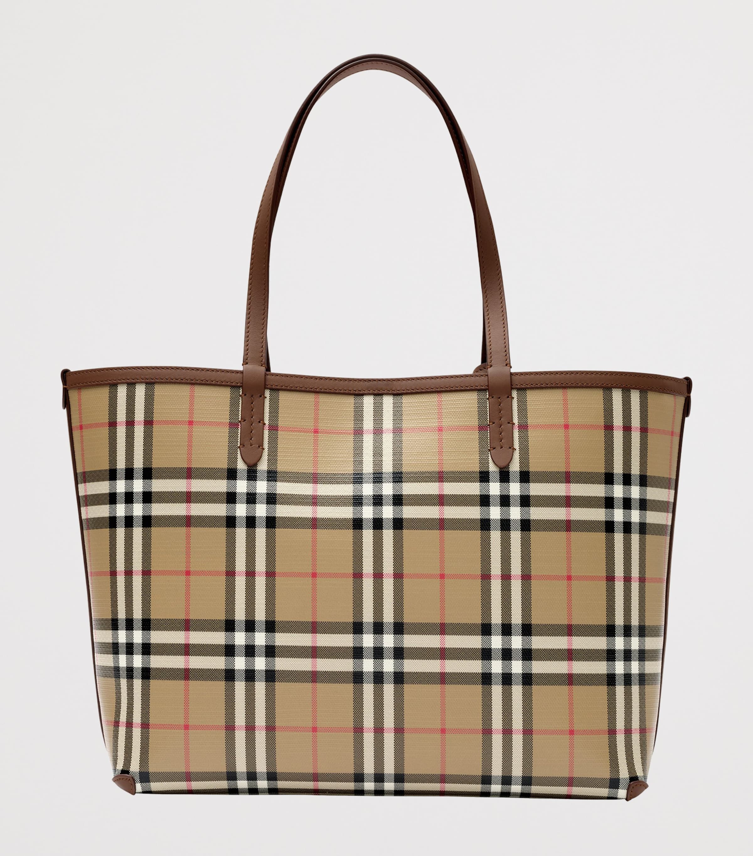 Burberry Small Check Tote Bag Archive Beige Image 5