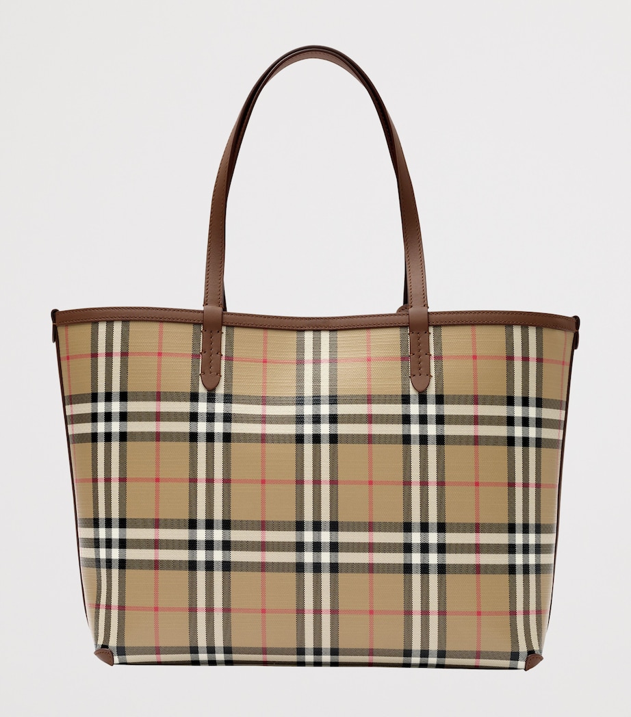 Burberry Small Check Tote Bag Archive Beige Image 5