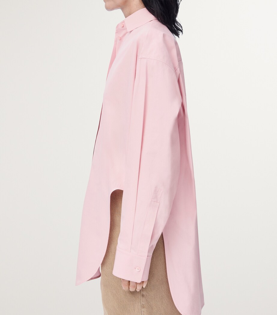 LOEWE Womens Asymmetric Longline Shirt Pink Image 4