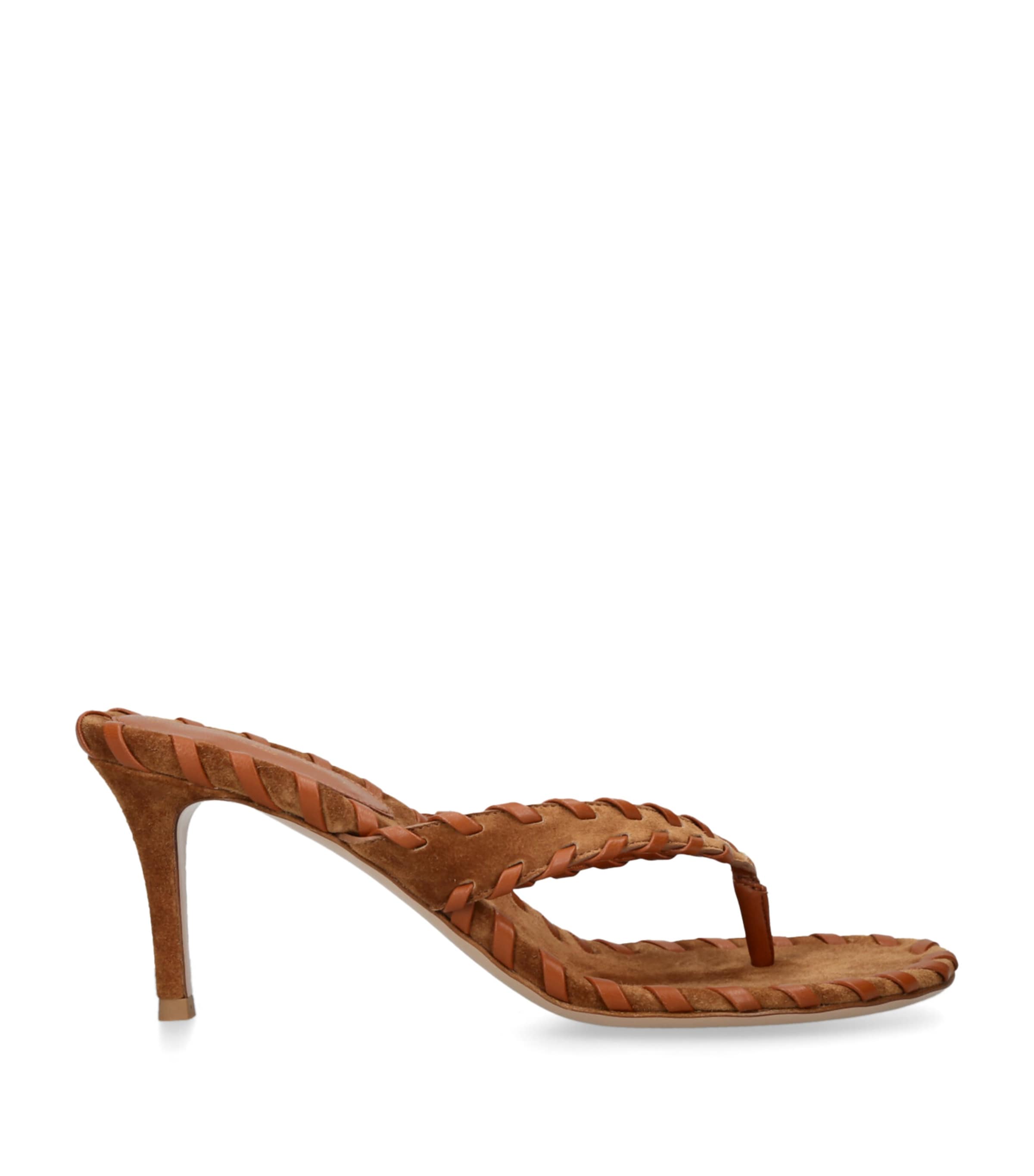 Gianvito Rossi Suede Heeled Mules 70 Mid Brown