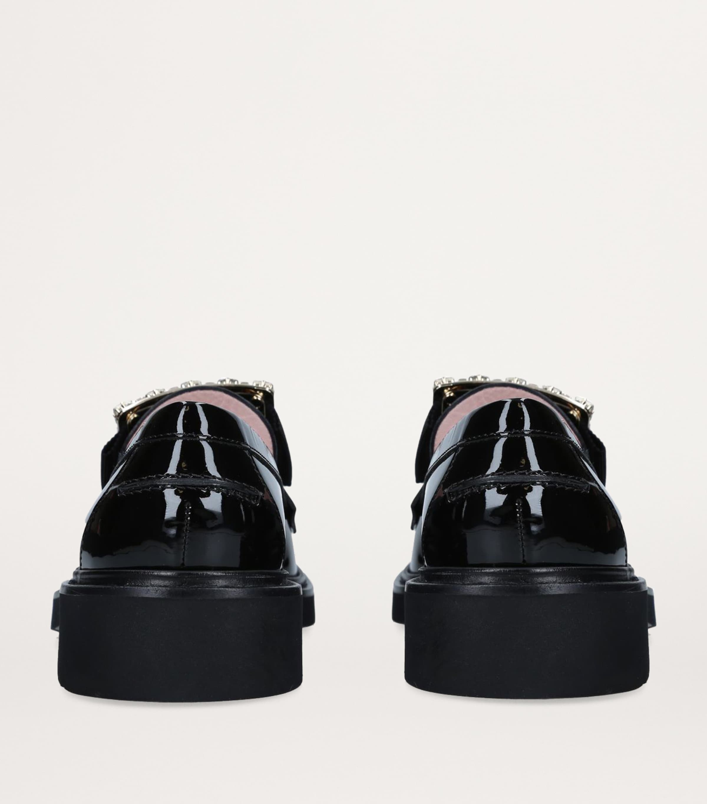 Patent Viv' Ranger Strass Buckle Loafers BLACK Image 3