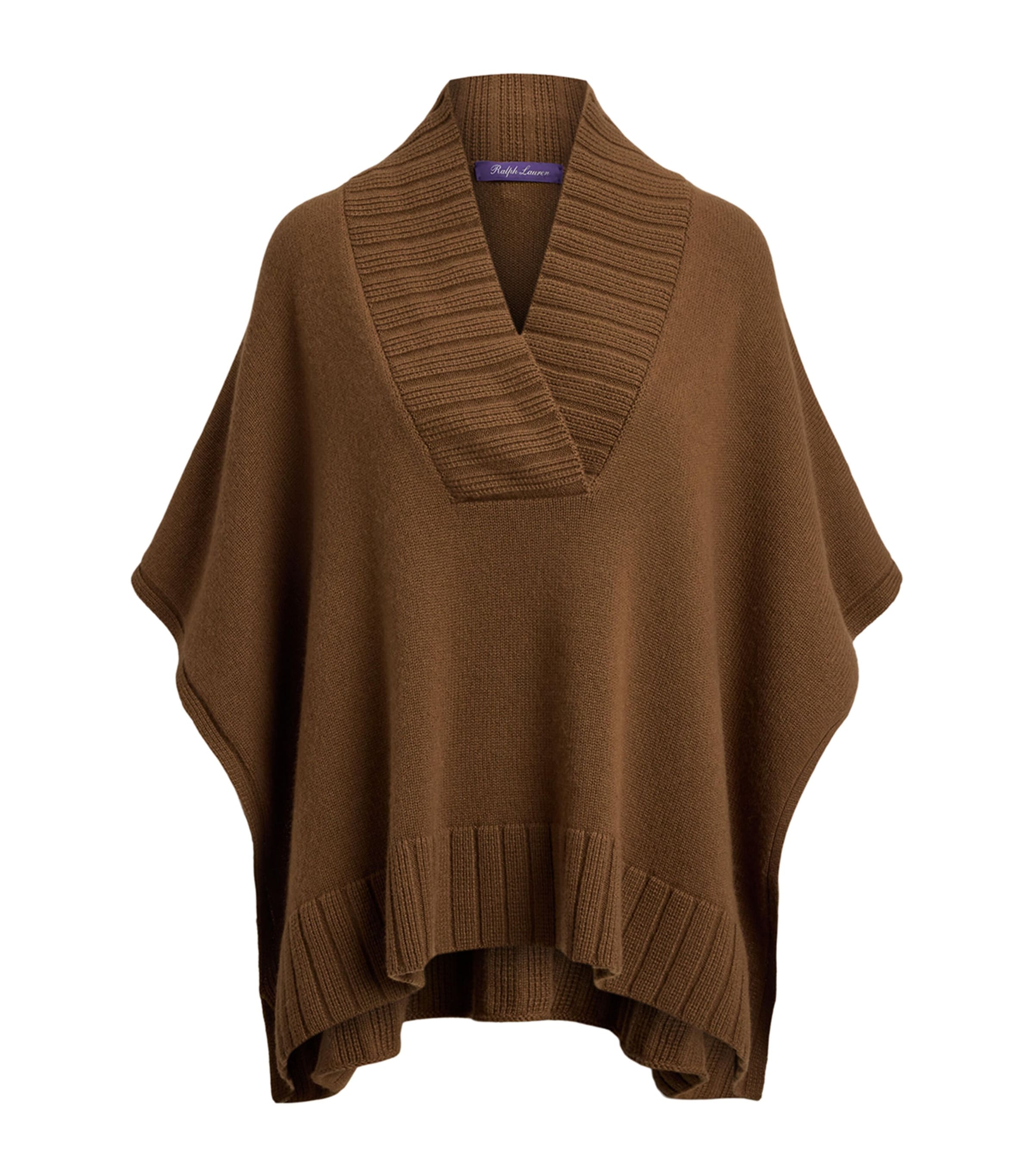 Ralph Lauren Cashmere-blend Cape Sweater In Brown