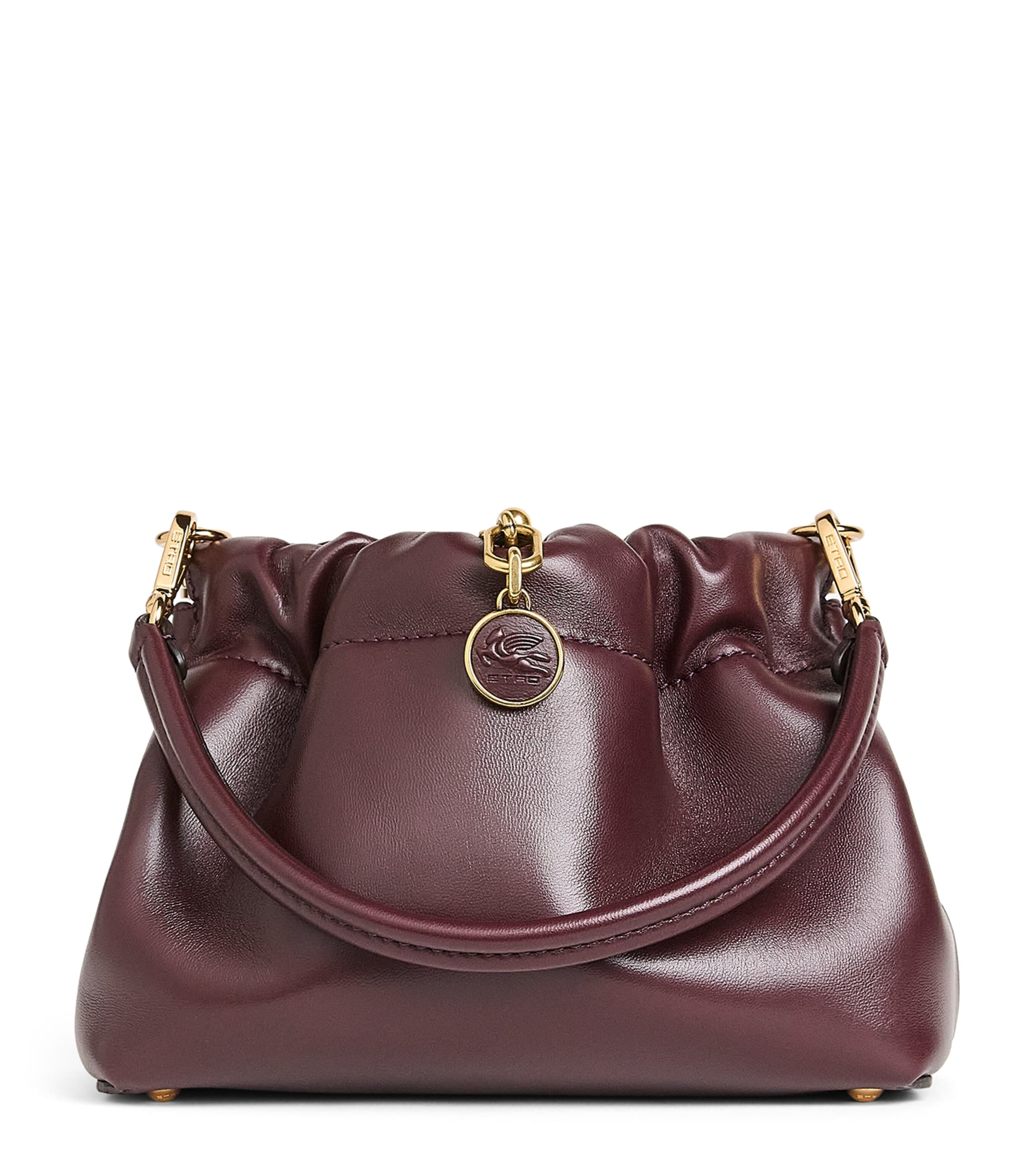 Etro Small Leather Vela Blossom Shoulder Bag Plum Image 1
