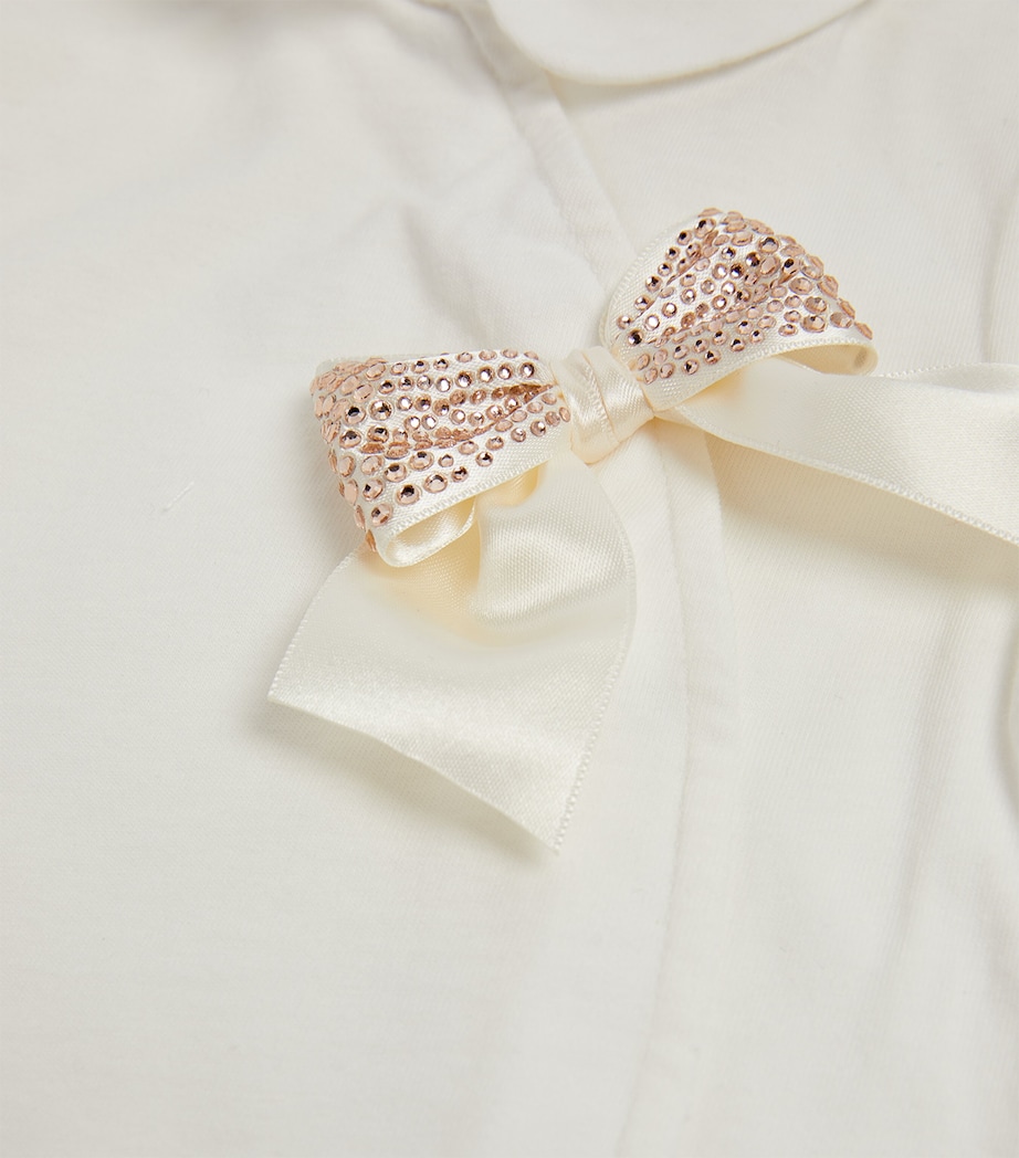 Embellished Bow All-In-One and Hat (1-9 Months) X1 LATTE Image 4