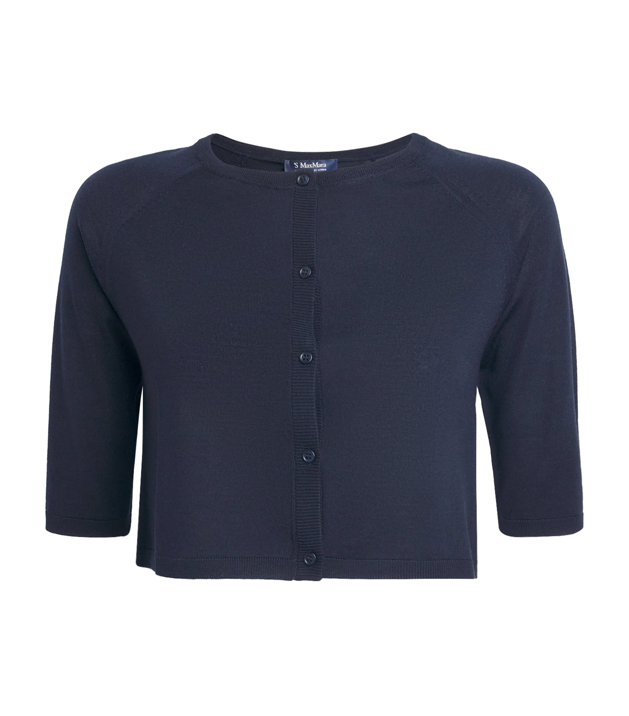 Max Mara Orlanda Cropped Cotton Cardigan In Blue