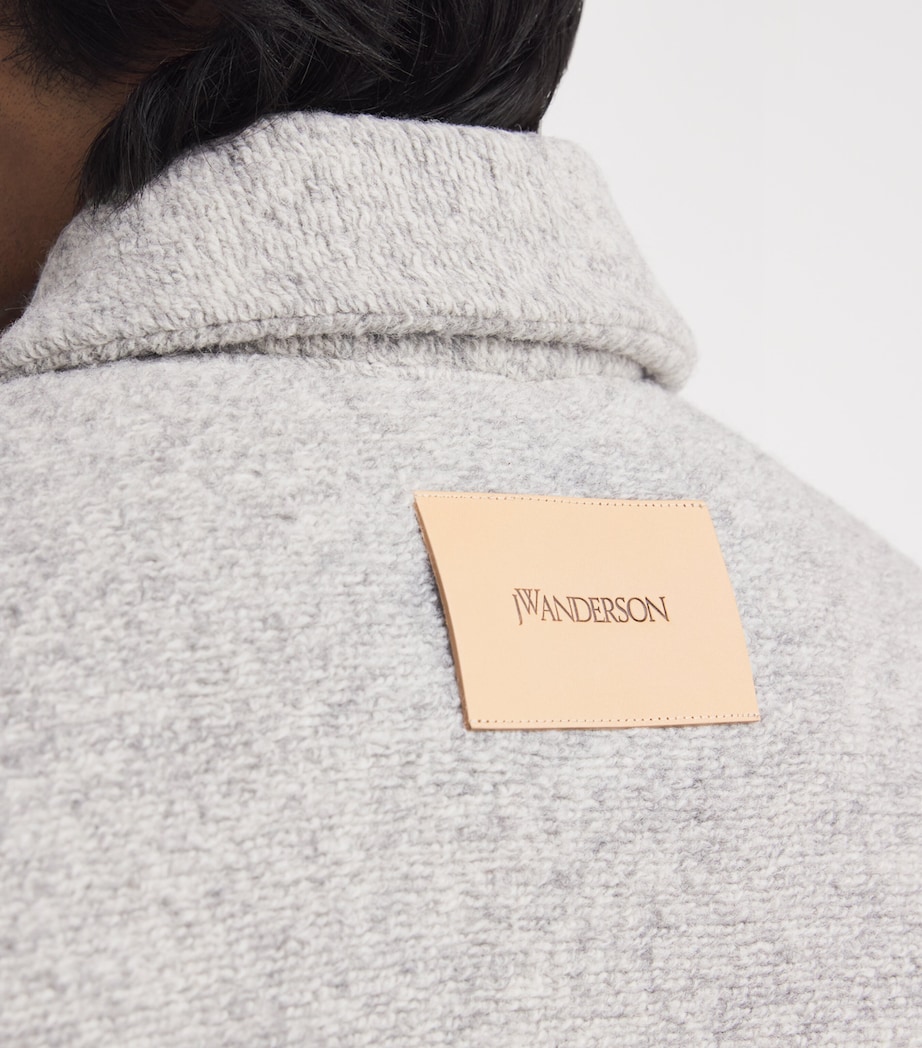 Wool-Blend Contrast Trim Jacket LIGHT GREY MELANGE Image 6