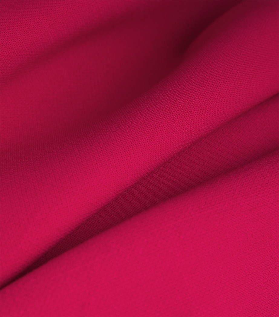 Stretch-Virgin Wool Draped Midi Dress 039 CLARET Image 5