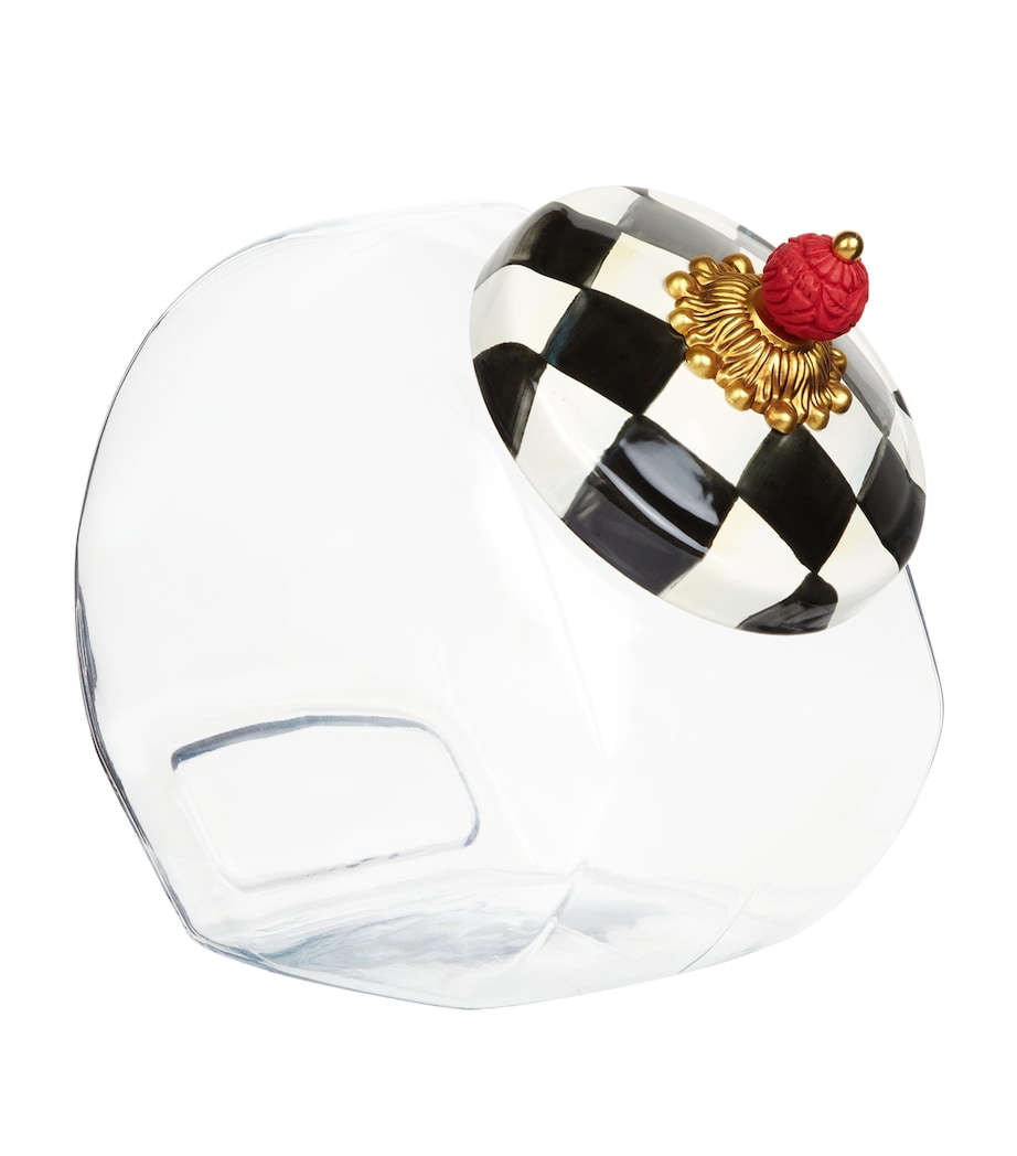 Courtly Check Cookie Jar BLACK Image 1