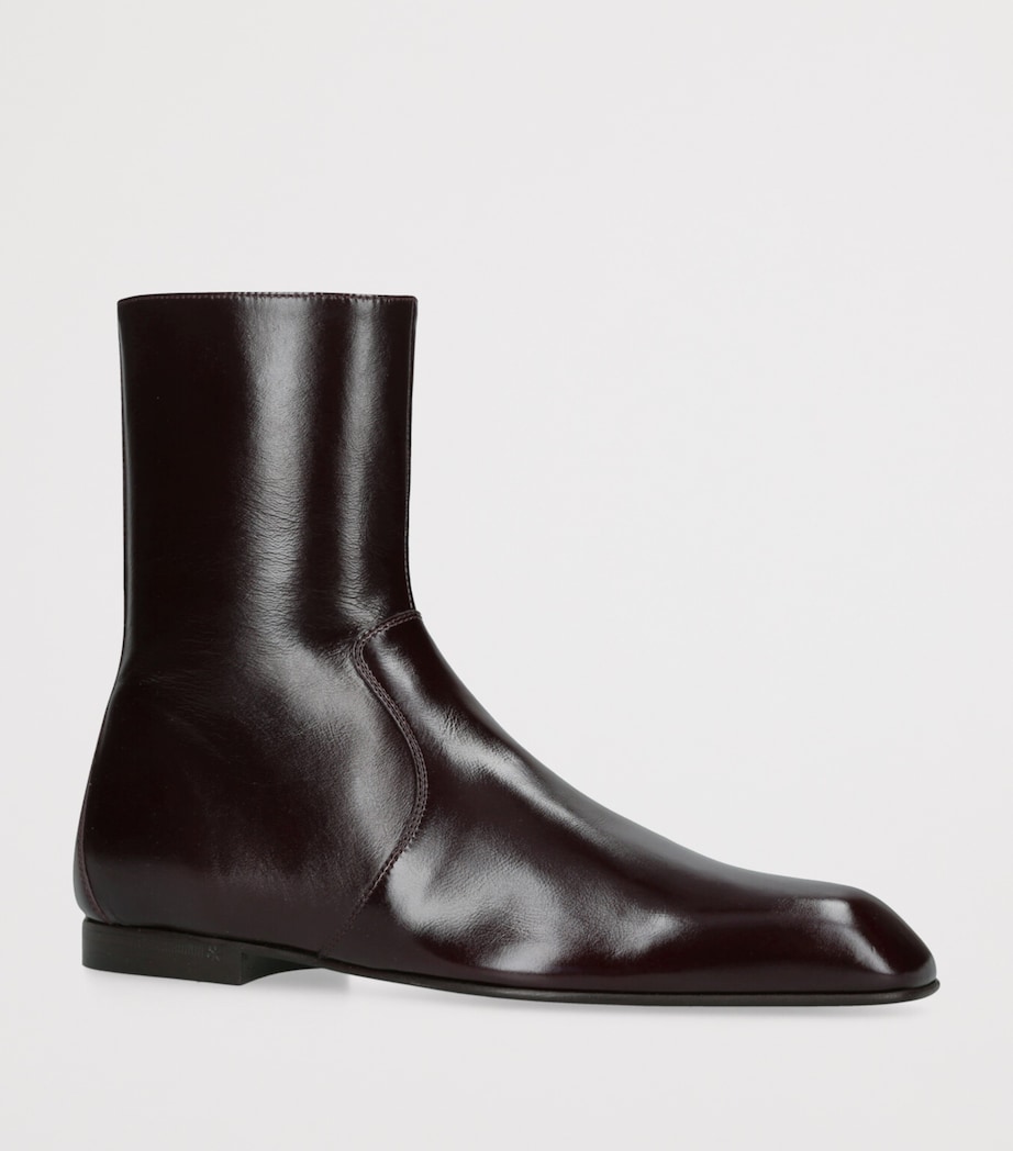 Leather Colt Ankle Boots WINE Image 3