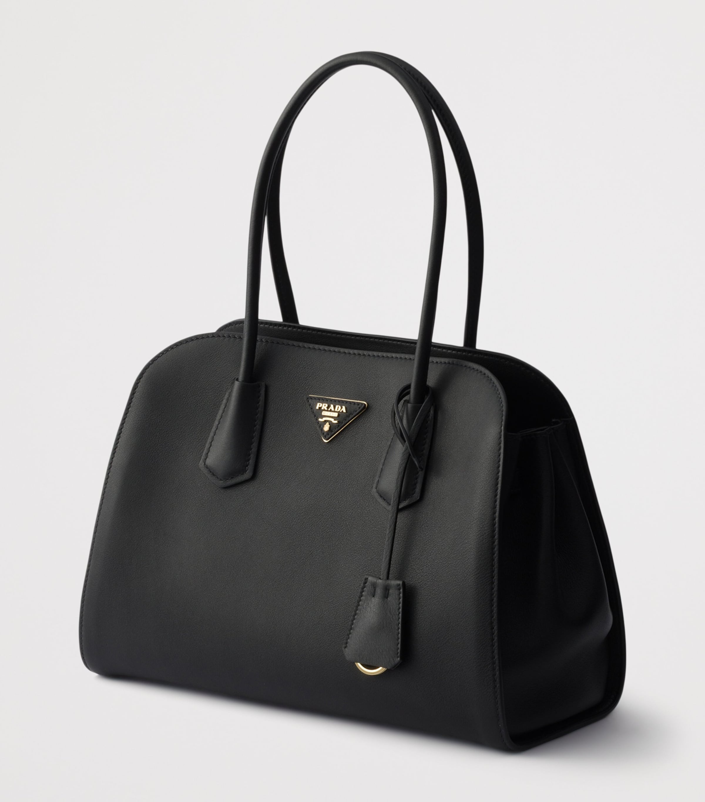 Prada Womens Medium Leather Top-Handle Bag Image 2