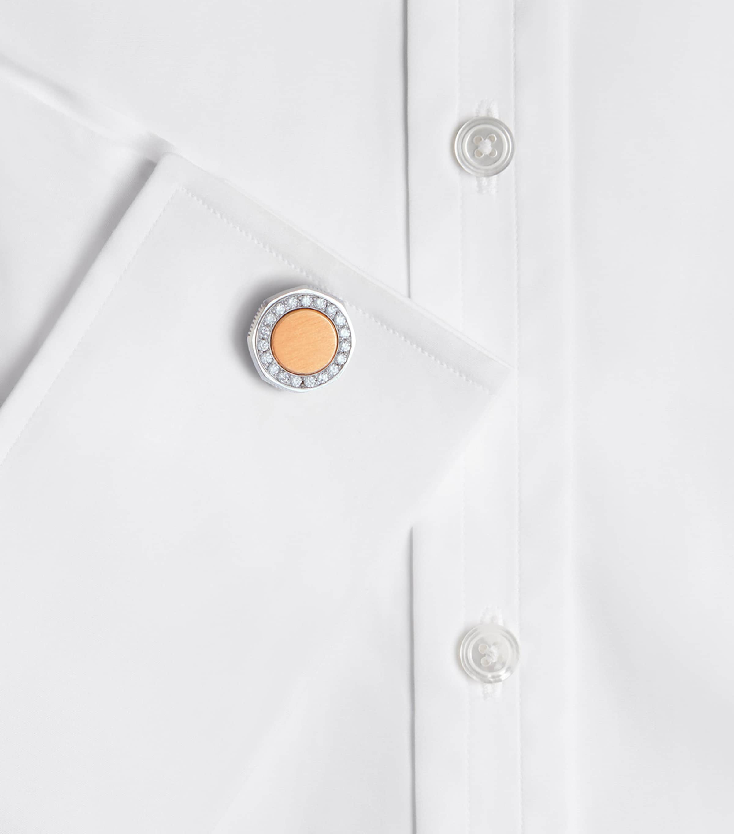 Yellow Gold, White Gold and Diamond Duke Cufflinks 711LIGHT GOLD Image 3