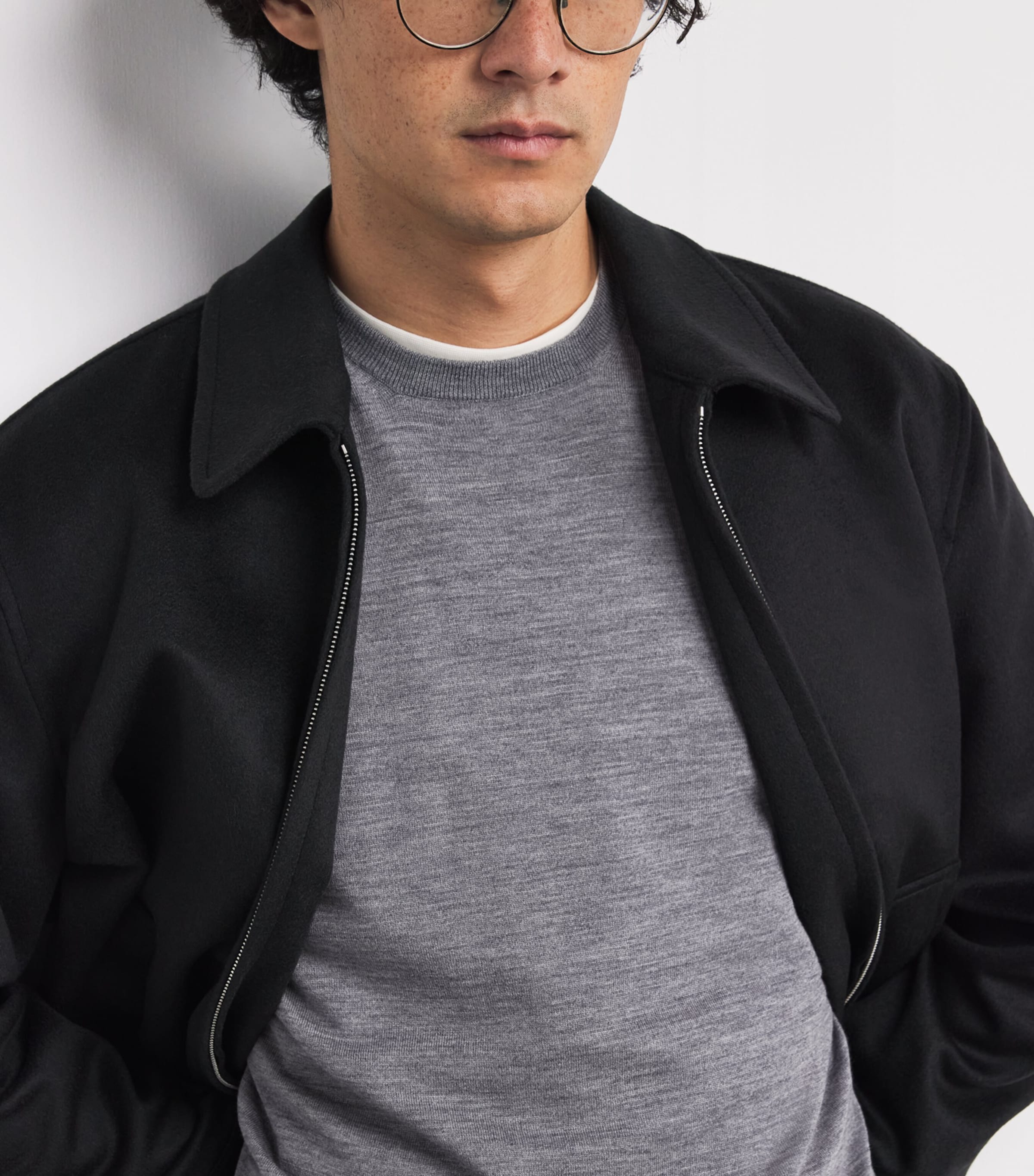 Virgin Wool Crew-Neck Sweater 930-GREY Image 6