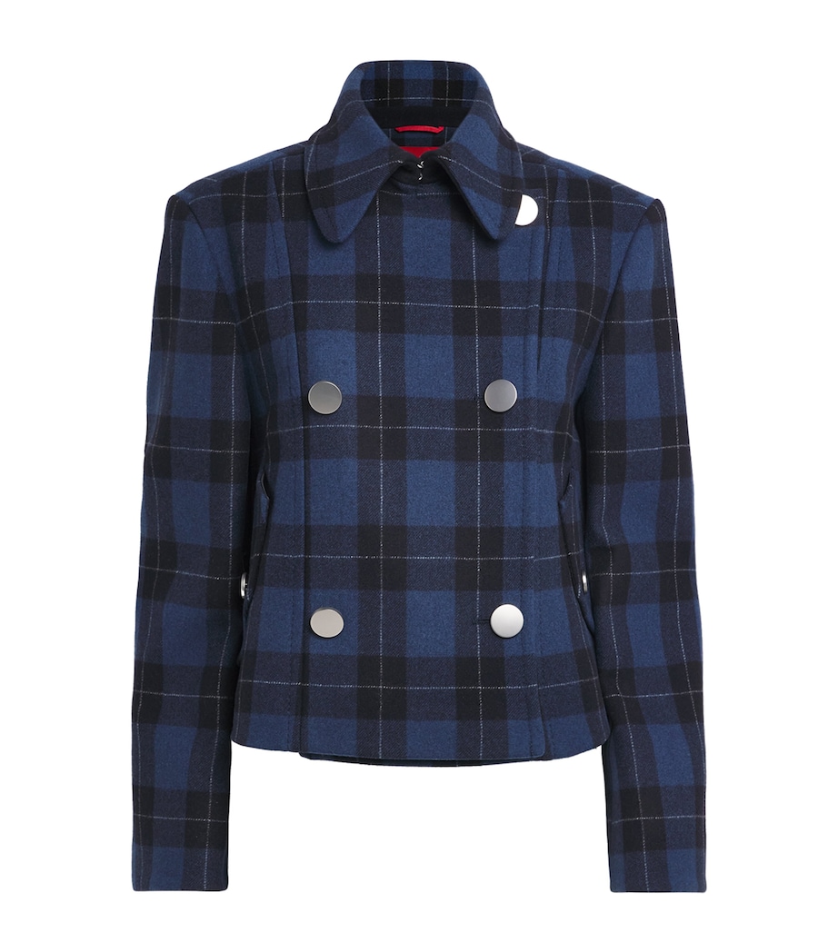 Wool-Blend Check Jacket NAVY Image 1