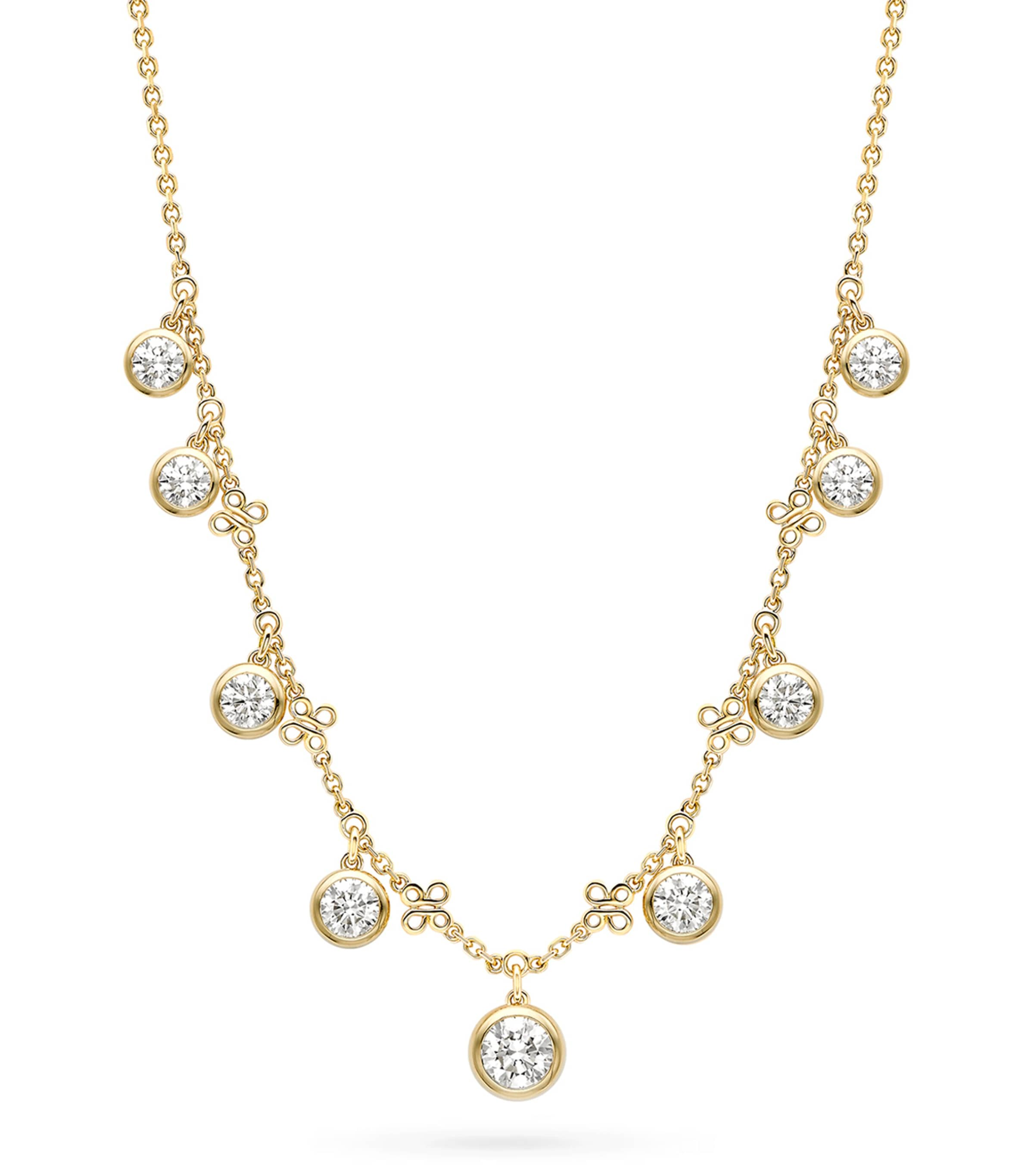 Boodles Large Yellow Gold And Diamond Beach Necklace