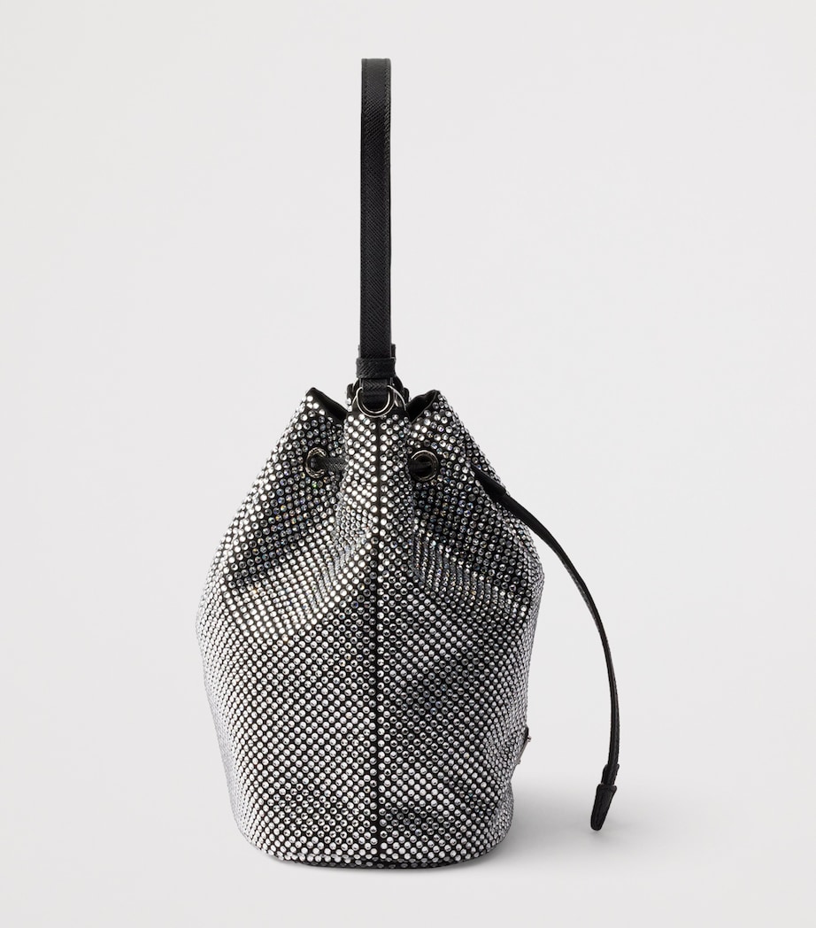 Mini Crystal-Embellished Bucket Bag F0T7O Image 5