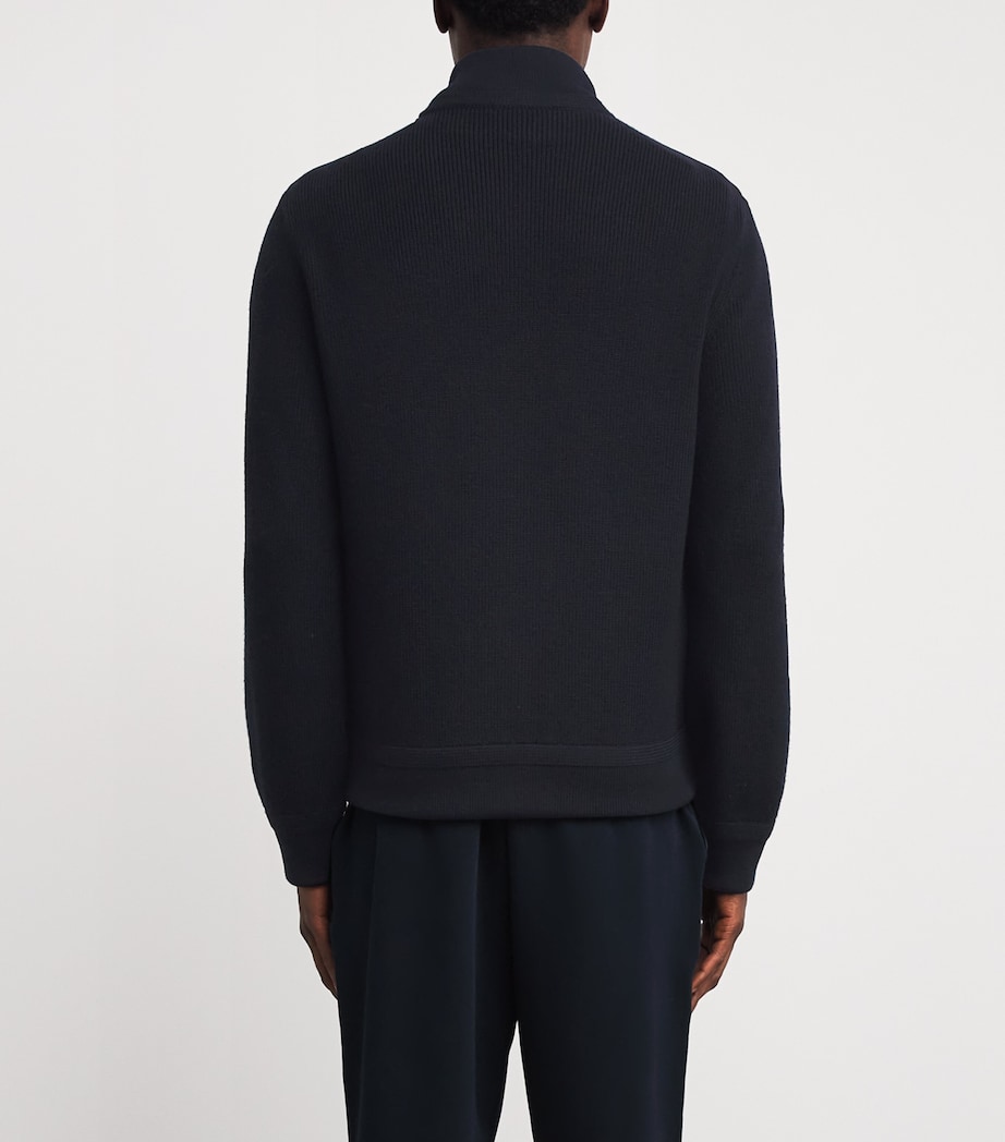 Suede-Wool Bomber Jacket 01 BLUE NAVY Image 4