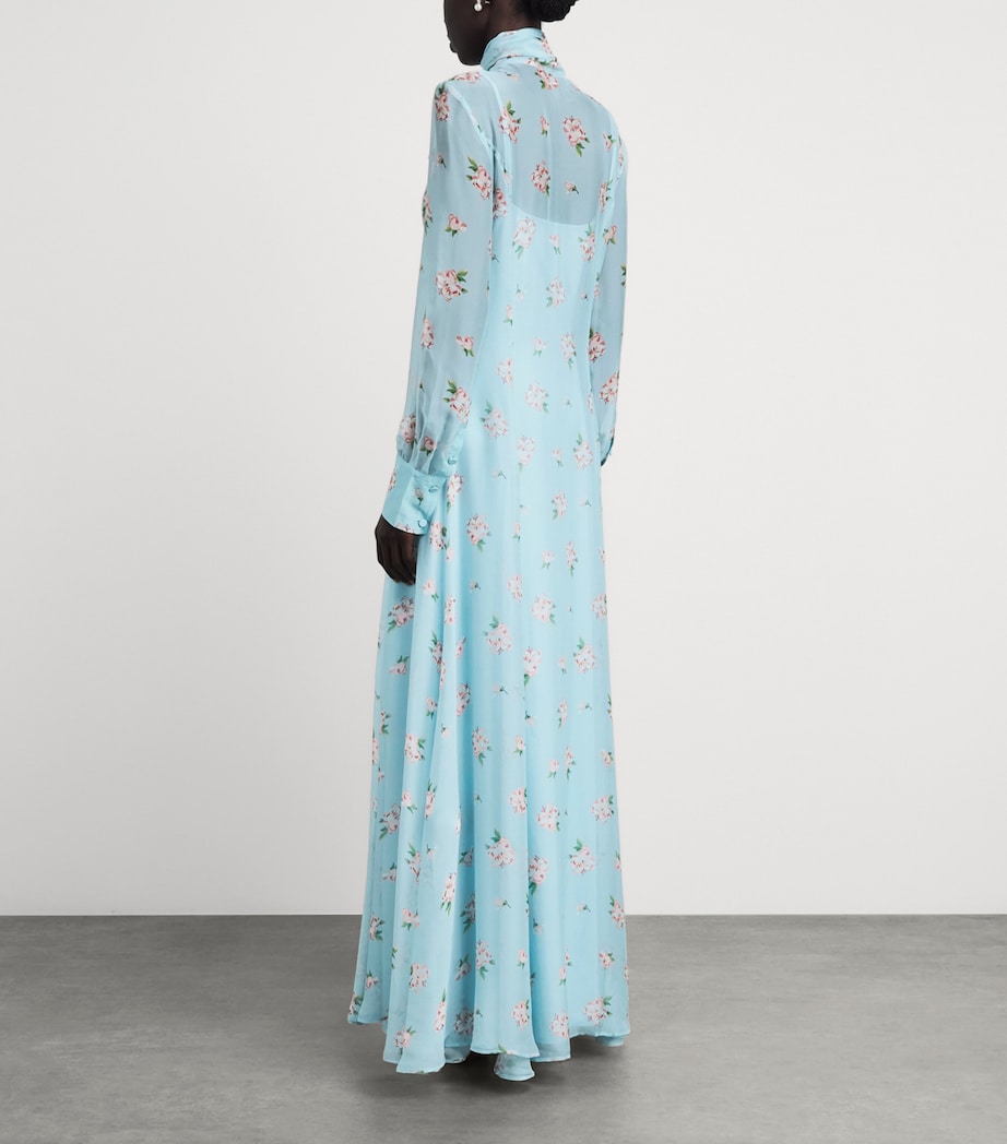 LEO LIN Womens Floral Lilith Maxi Dress Ditsy Floral Blue Image 4
