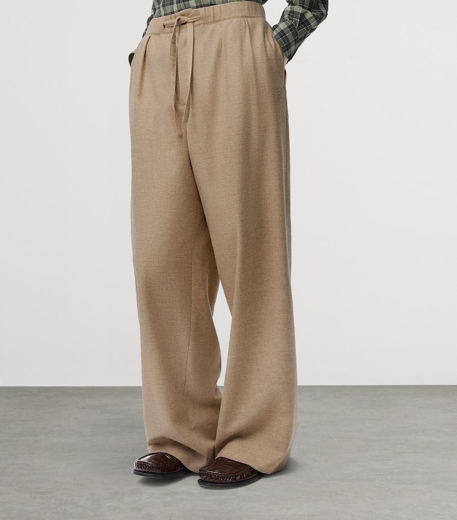 Wool-Cashmere-Blend Pleated Trousers BEIGE MELANGE Image 2