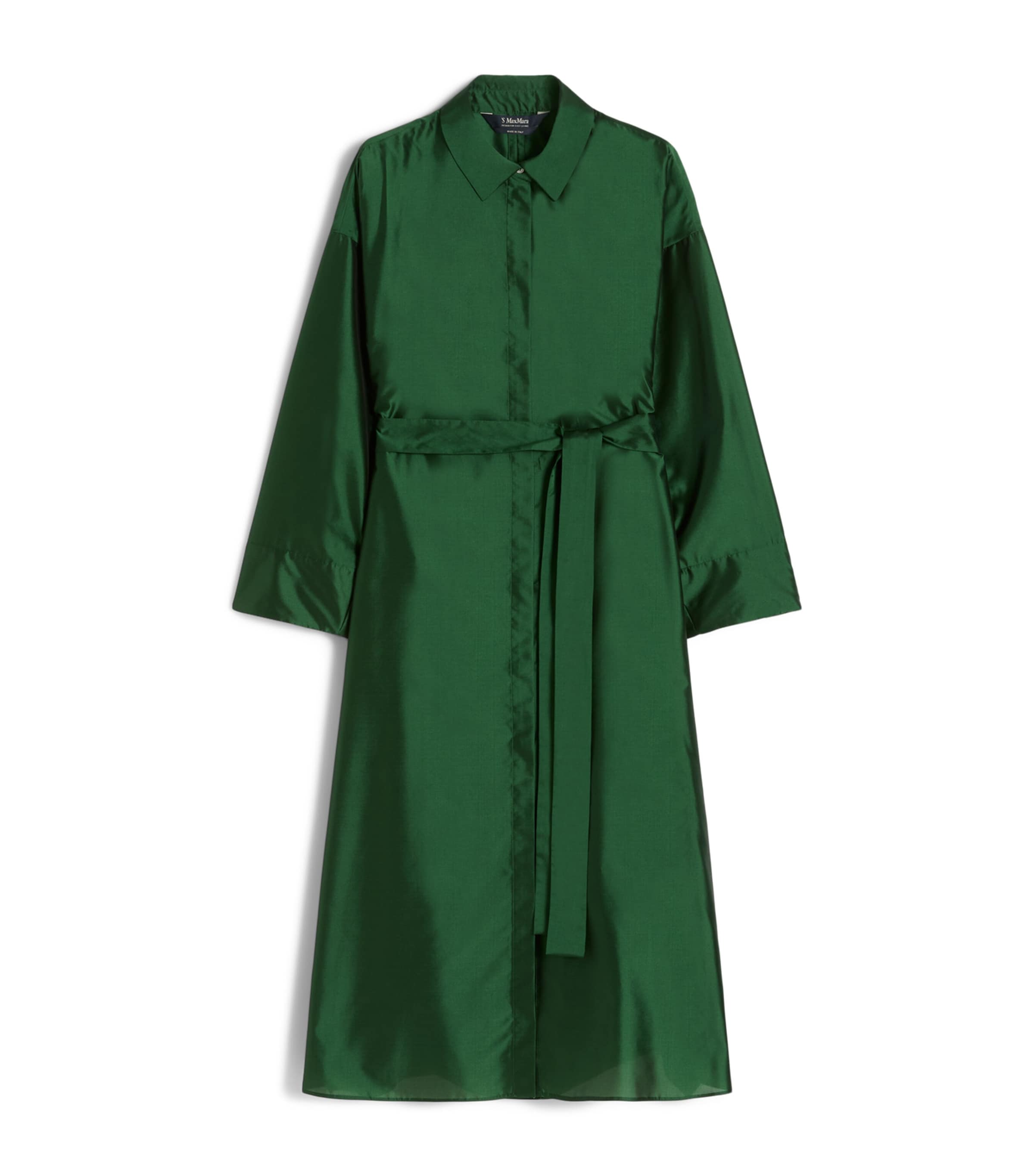 Max Mara Womens Belted Midi Dress Green Image 1