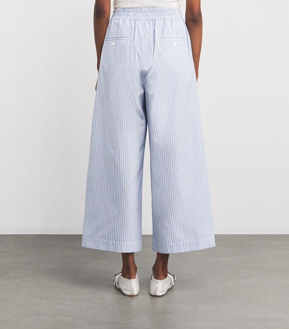 Cotton Wide-Leg Trousers LIGHT BLUE Image 4