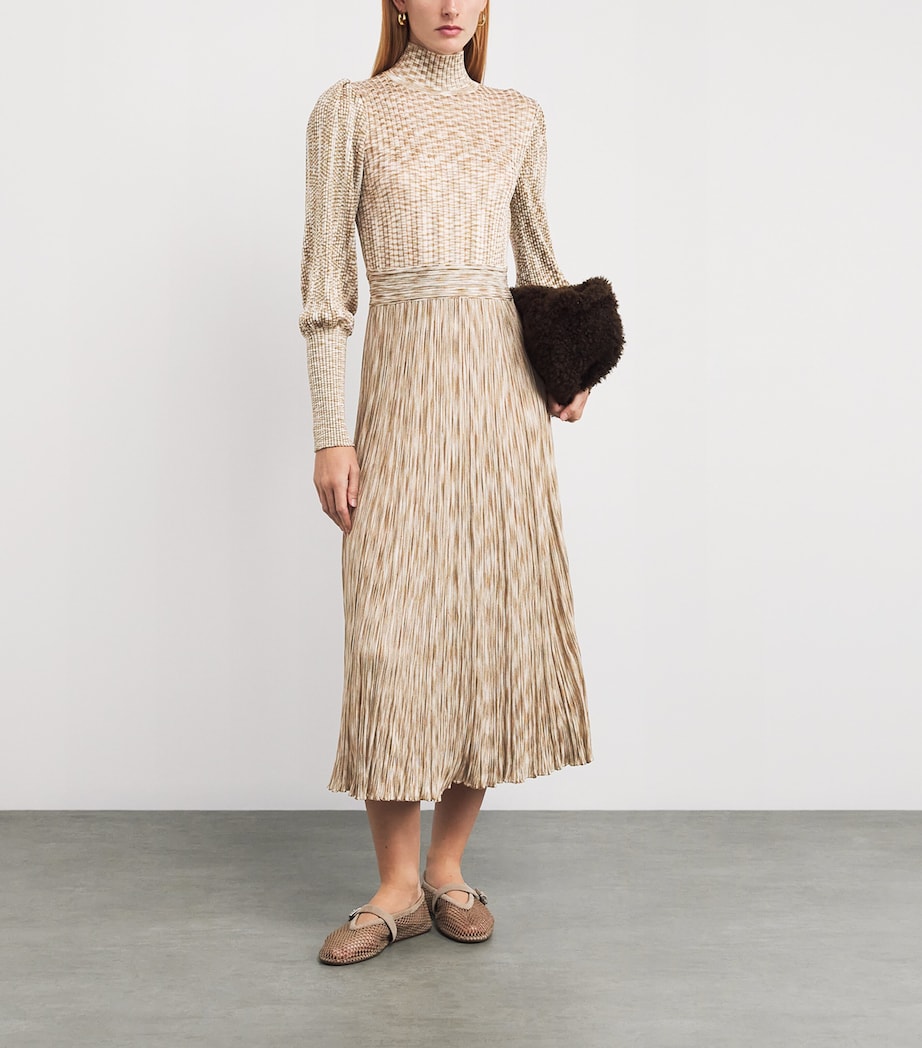 Knitted Saoirse Midi Dress 413 NATURAL-CAMEL Image 2