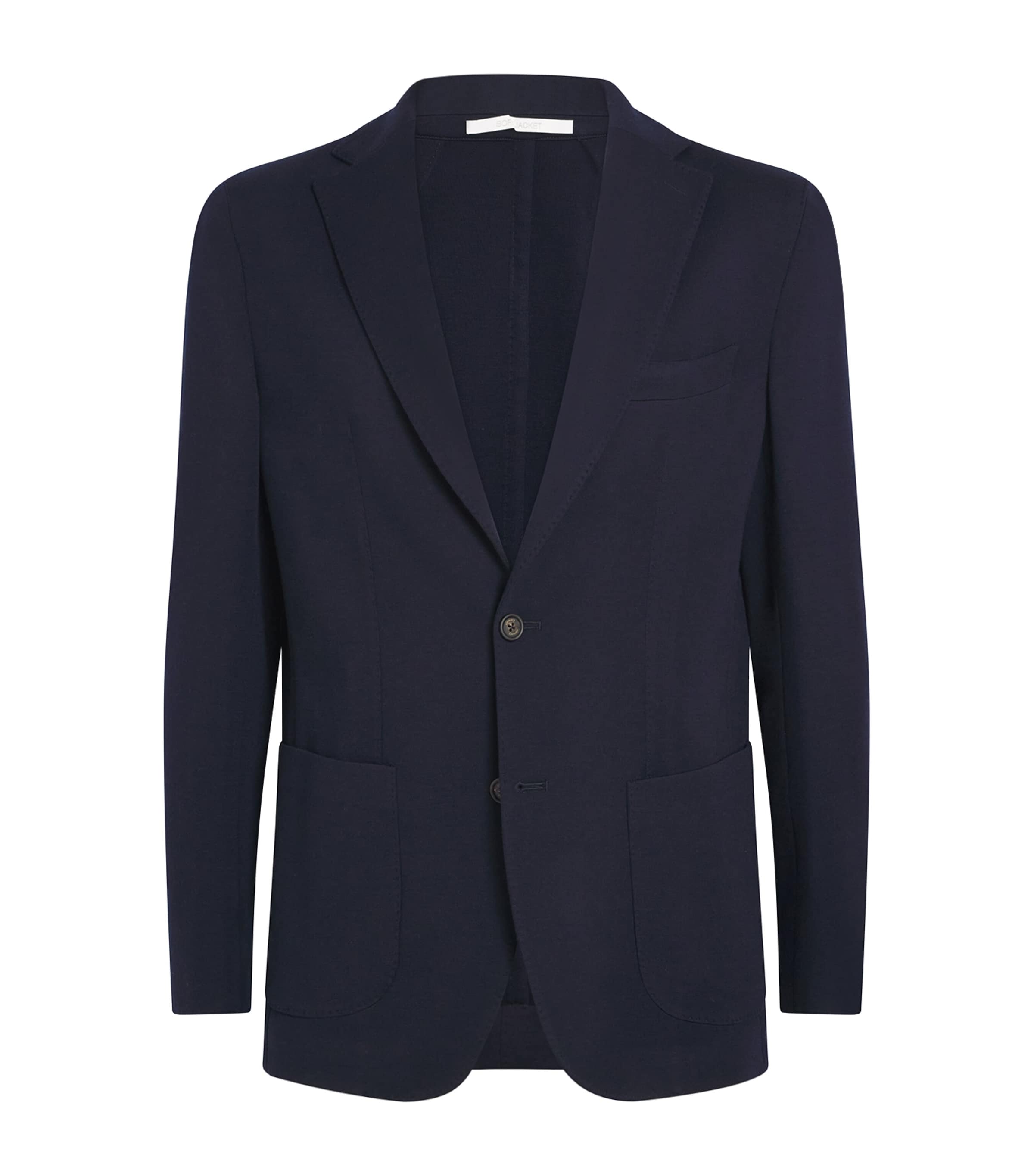 Eleventy Stretch-wool Single-breasted Blazer In Black