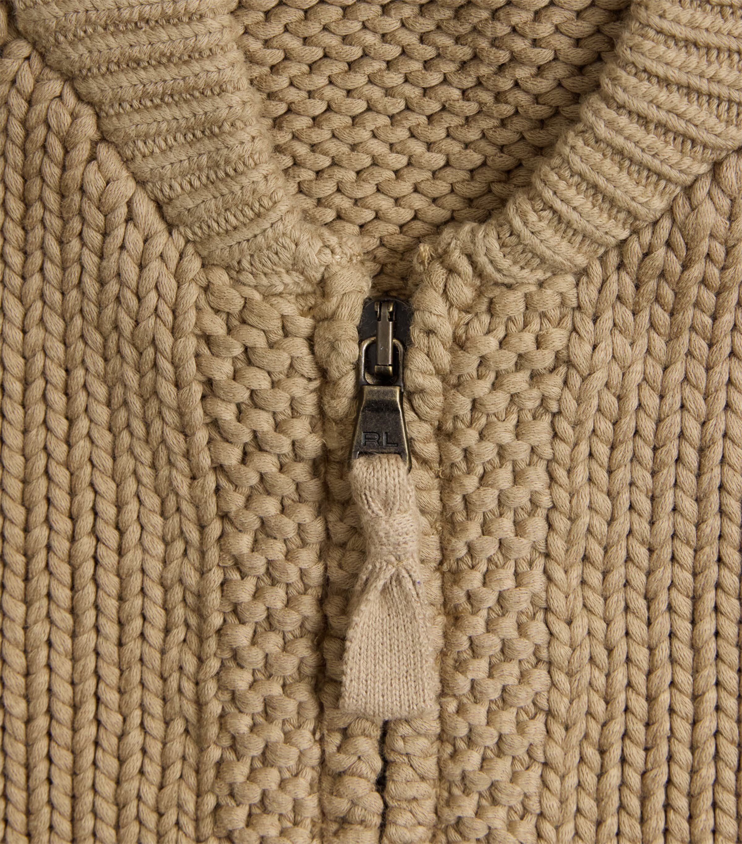 Polo Ralph Lauren Womens Zip-Up Sweater Desert Khaki Image 6