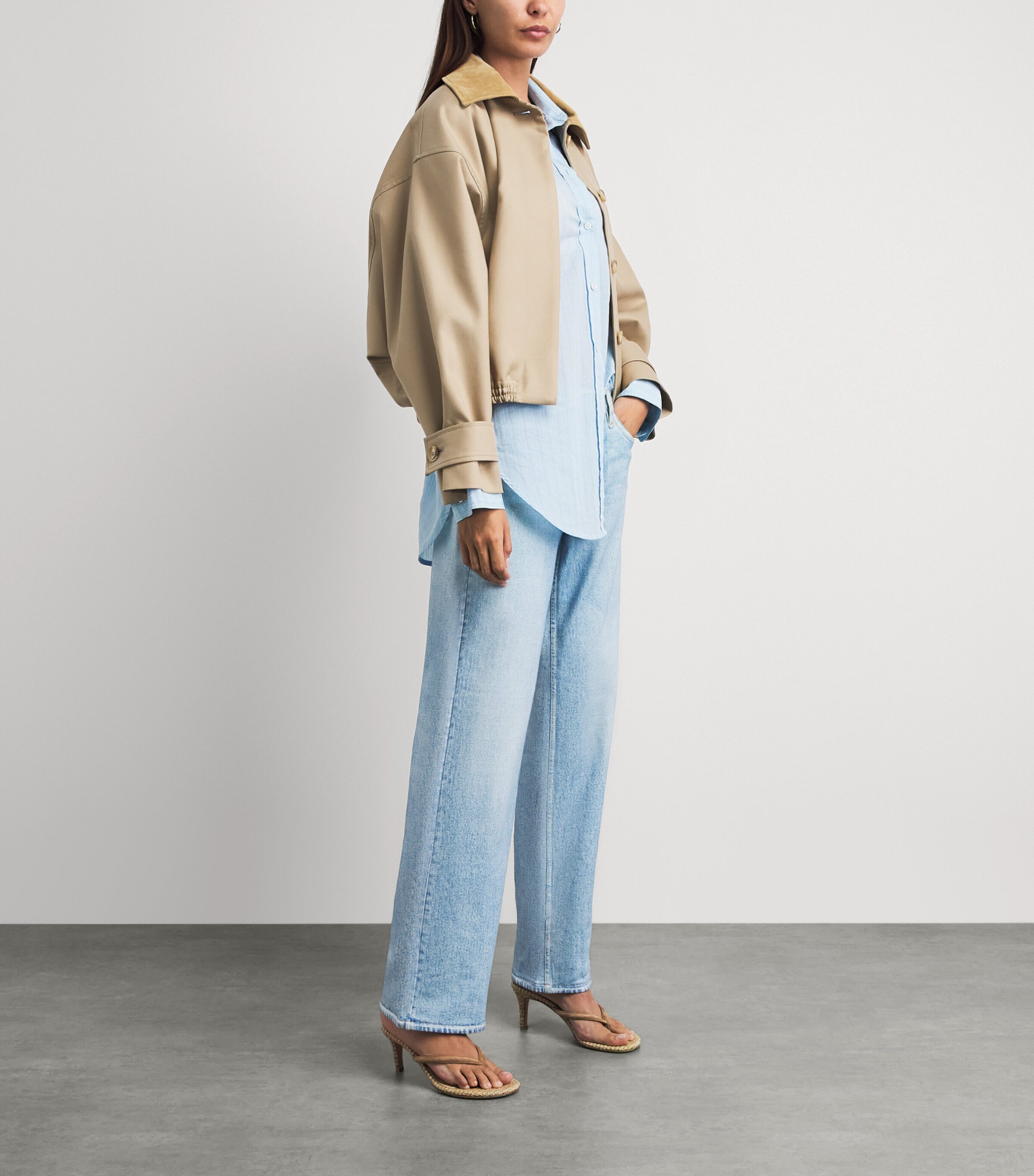 Rag & Bone Womens Trompe-l'Oeil Wide-Leg Trousers Aria Image 2