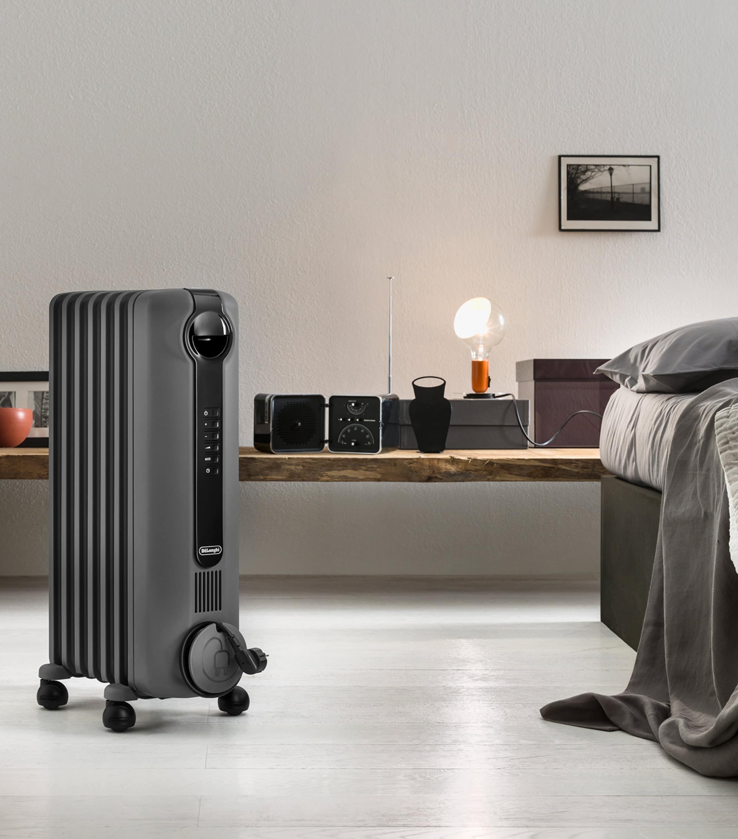 Radia S Oil Filled Radiator GREY Image 2