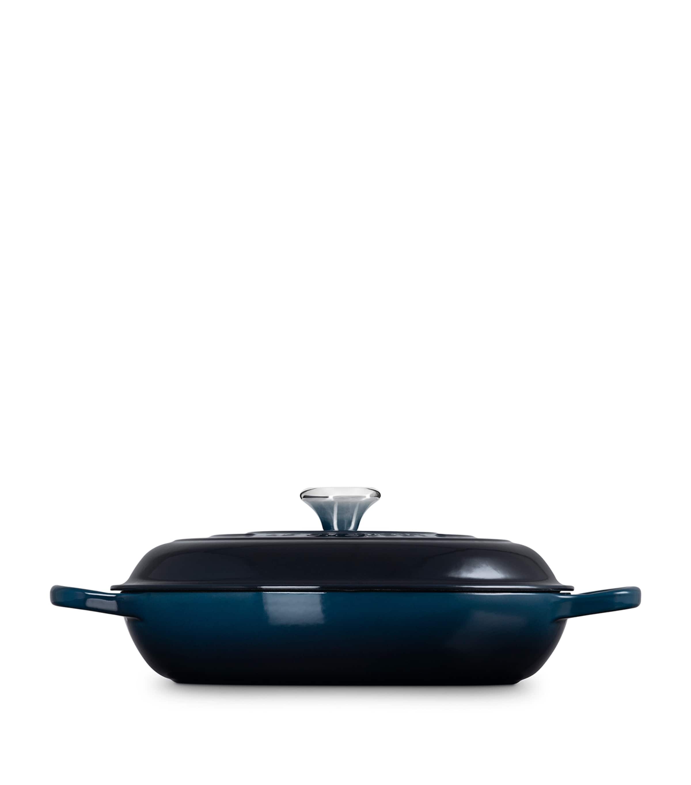 Enamelled Cast Iron Shallow Casserole Dish (30cm) BLUE Image 3