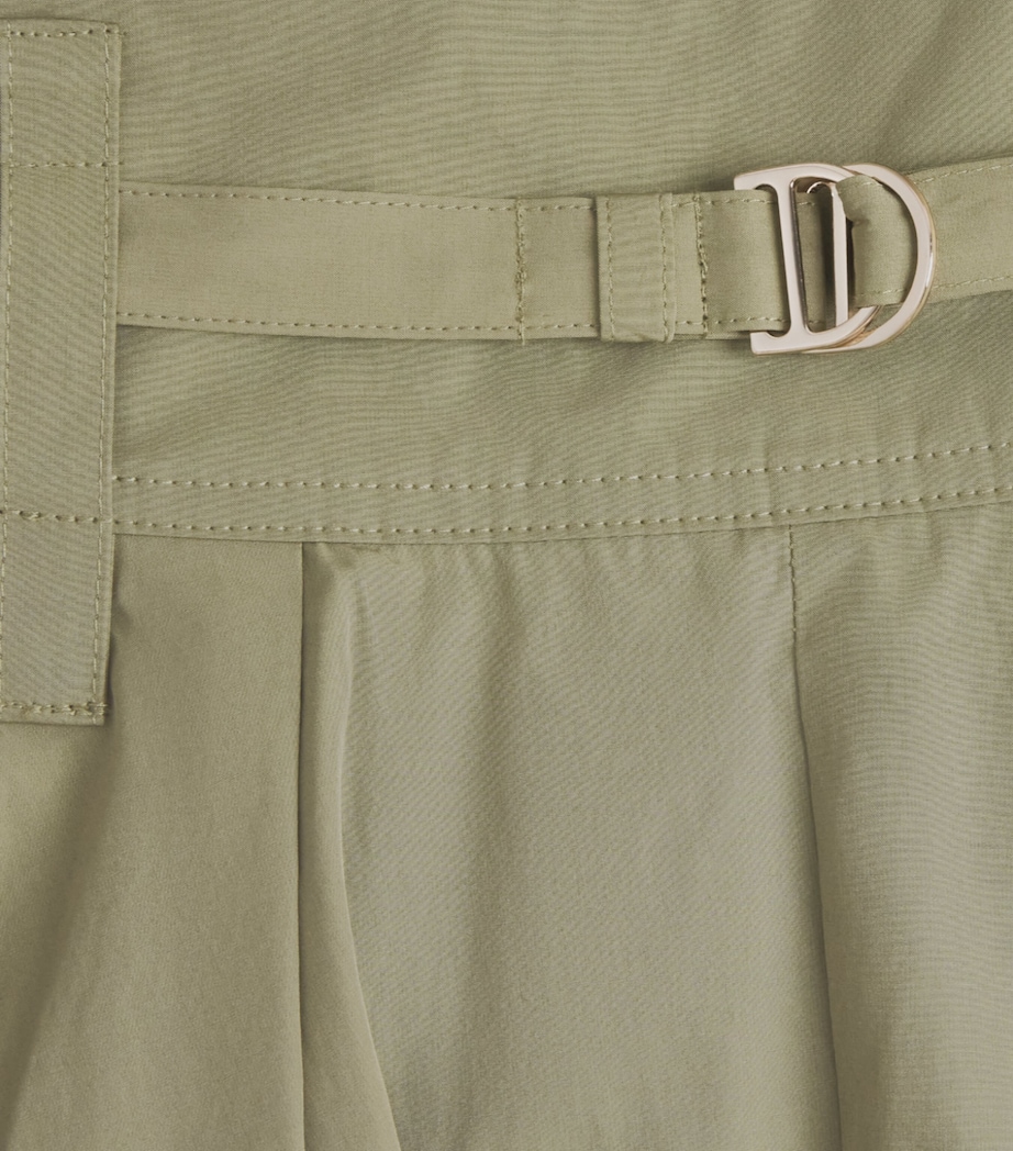 Maje Womens Pleated Belted Midi Skirt Khaki Image 6