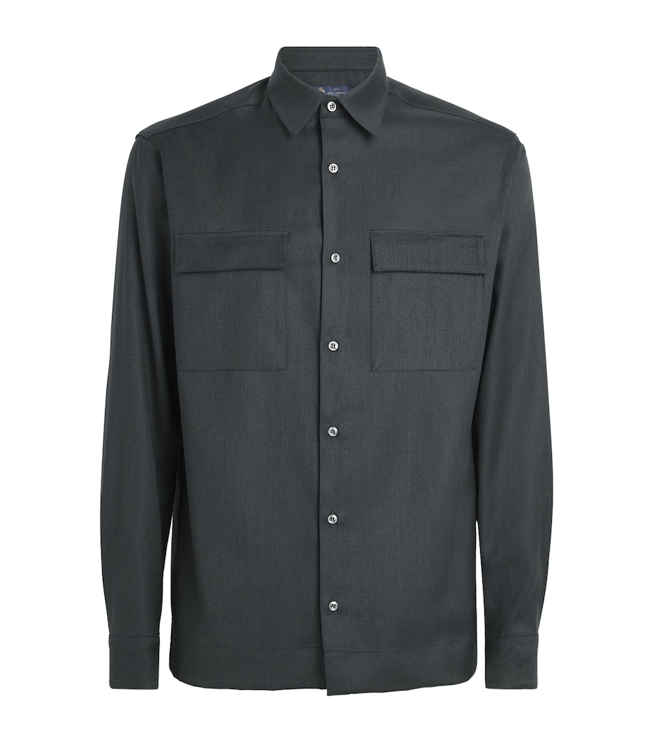 Paul & Shark Mens Virgin Wool Overshirt Dark Green Image 1