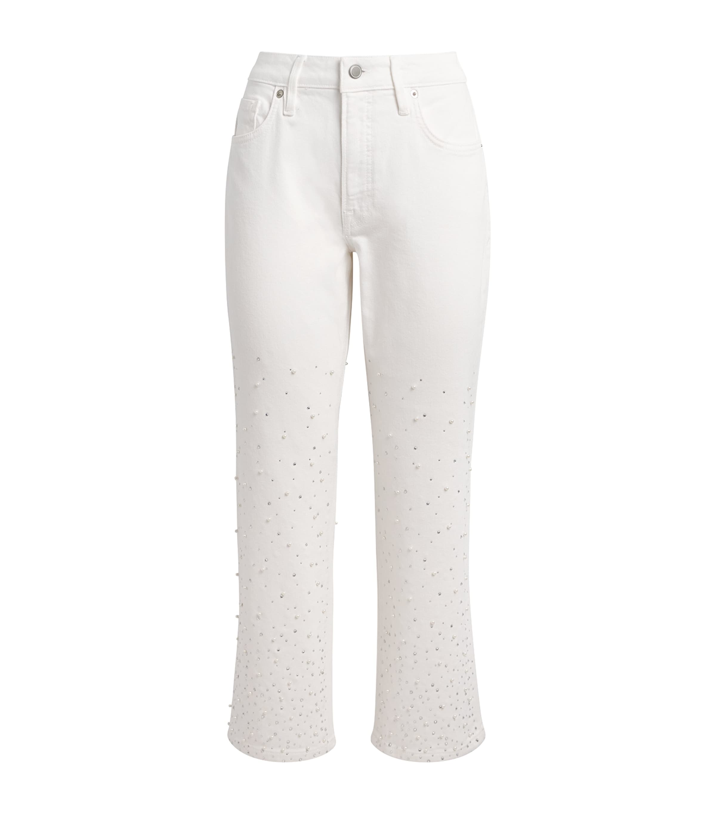 Good American Womens Embellished Good Icon Straight Jeans Image 1