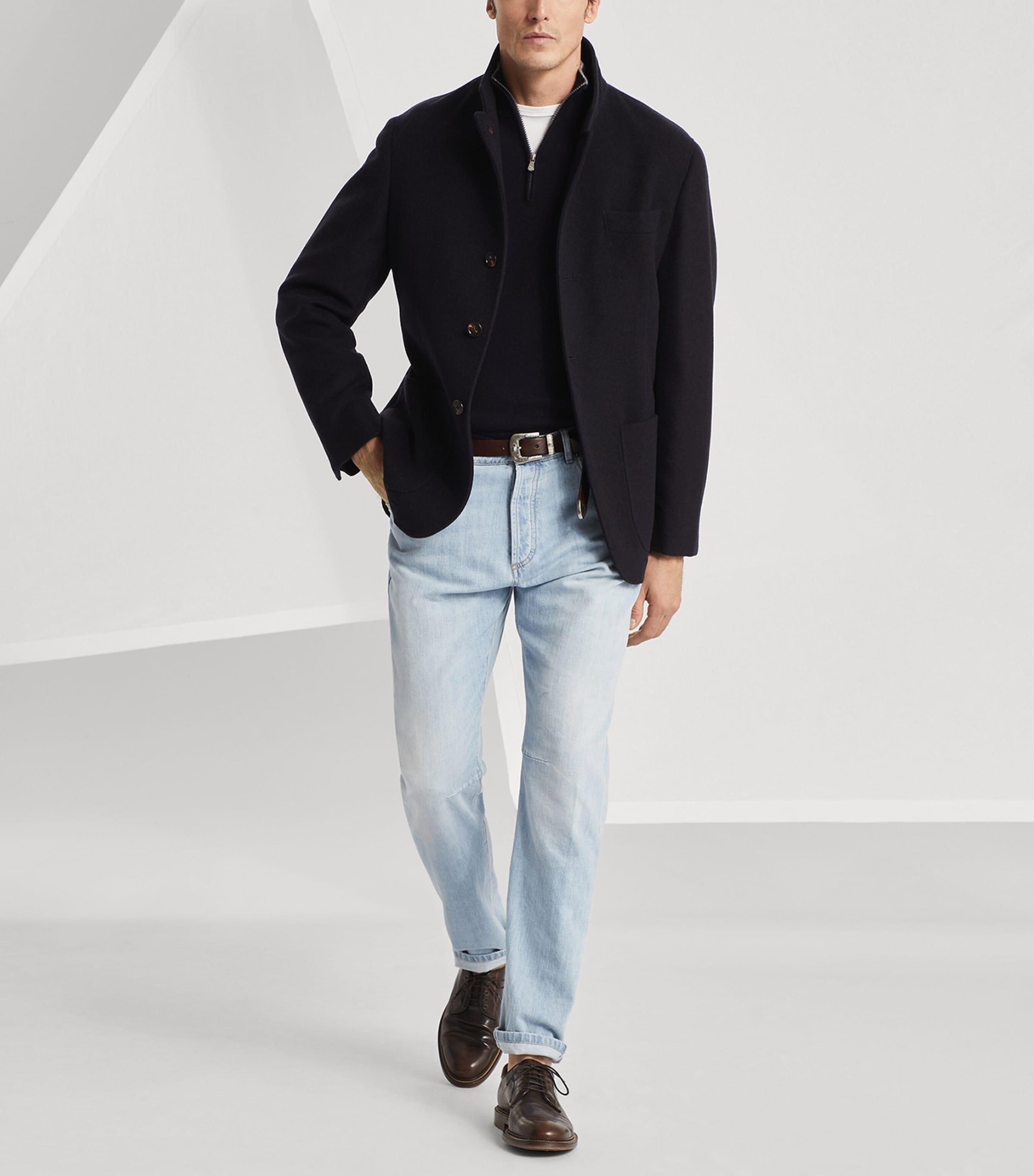 Cashmere Coat NAVY BLUE Image 5