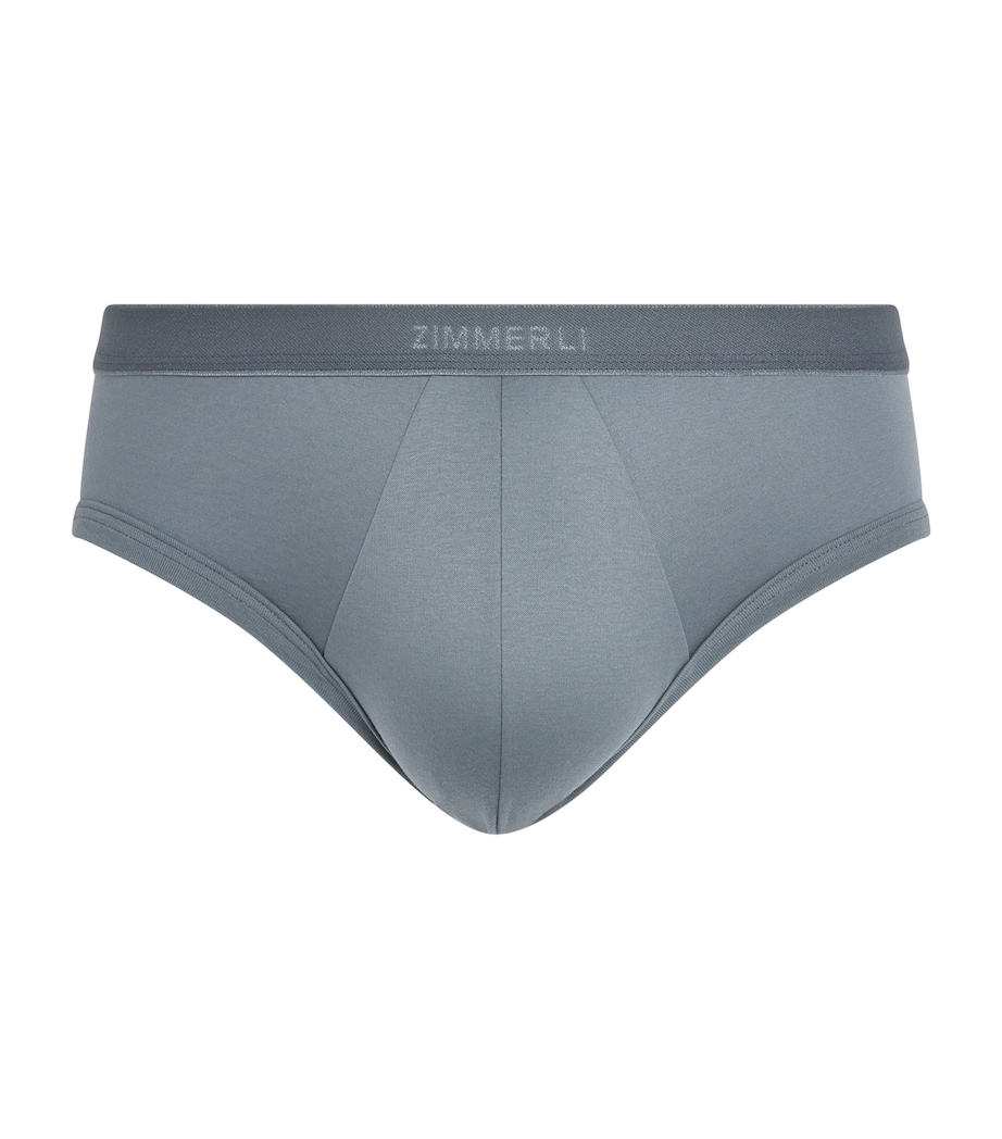 Zimmerli Mens Sea Island Cotton Briefs Light Slate Image 1