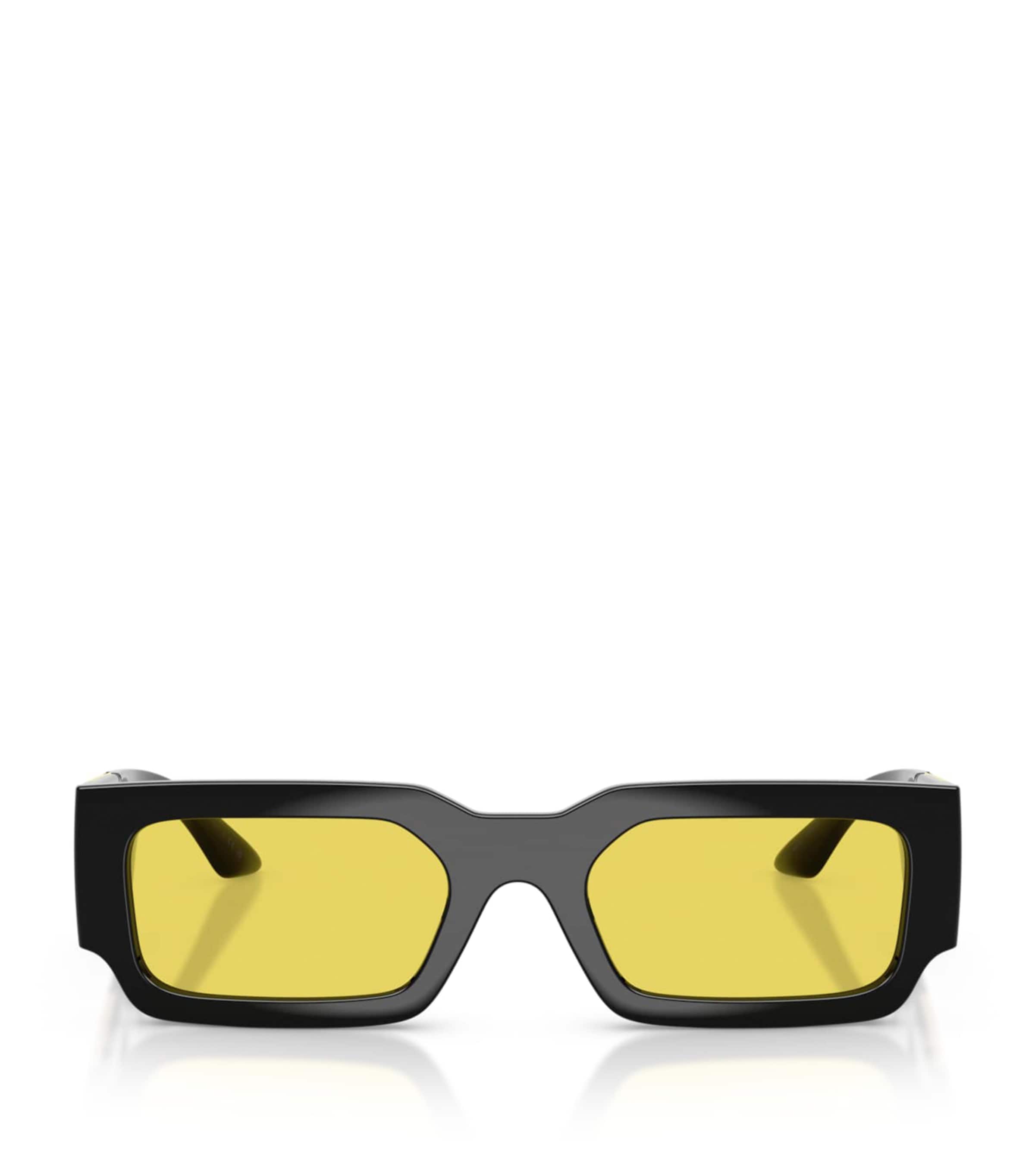 Versace Greca Maxi Rectangle Sunglasses Black Image 1